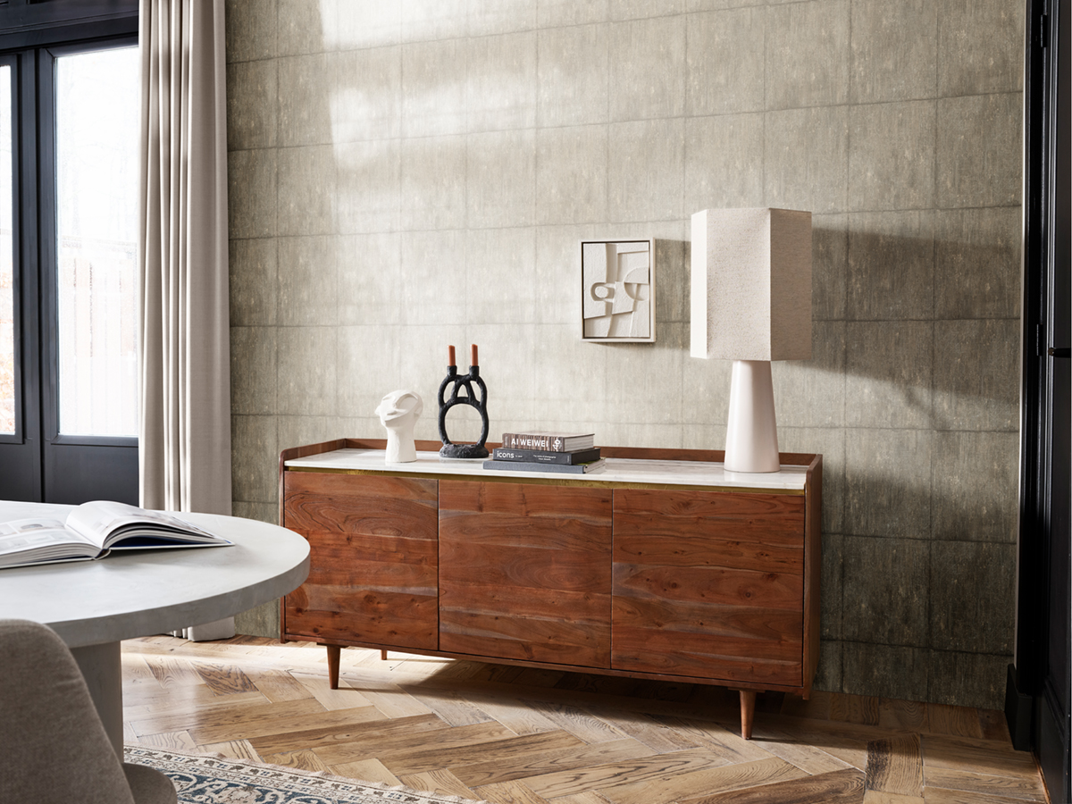 Papier peint Béton Carré Griffé gris ciment - Les Essentiels de Lutèce | Réf. LTC-UNI1070