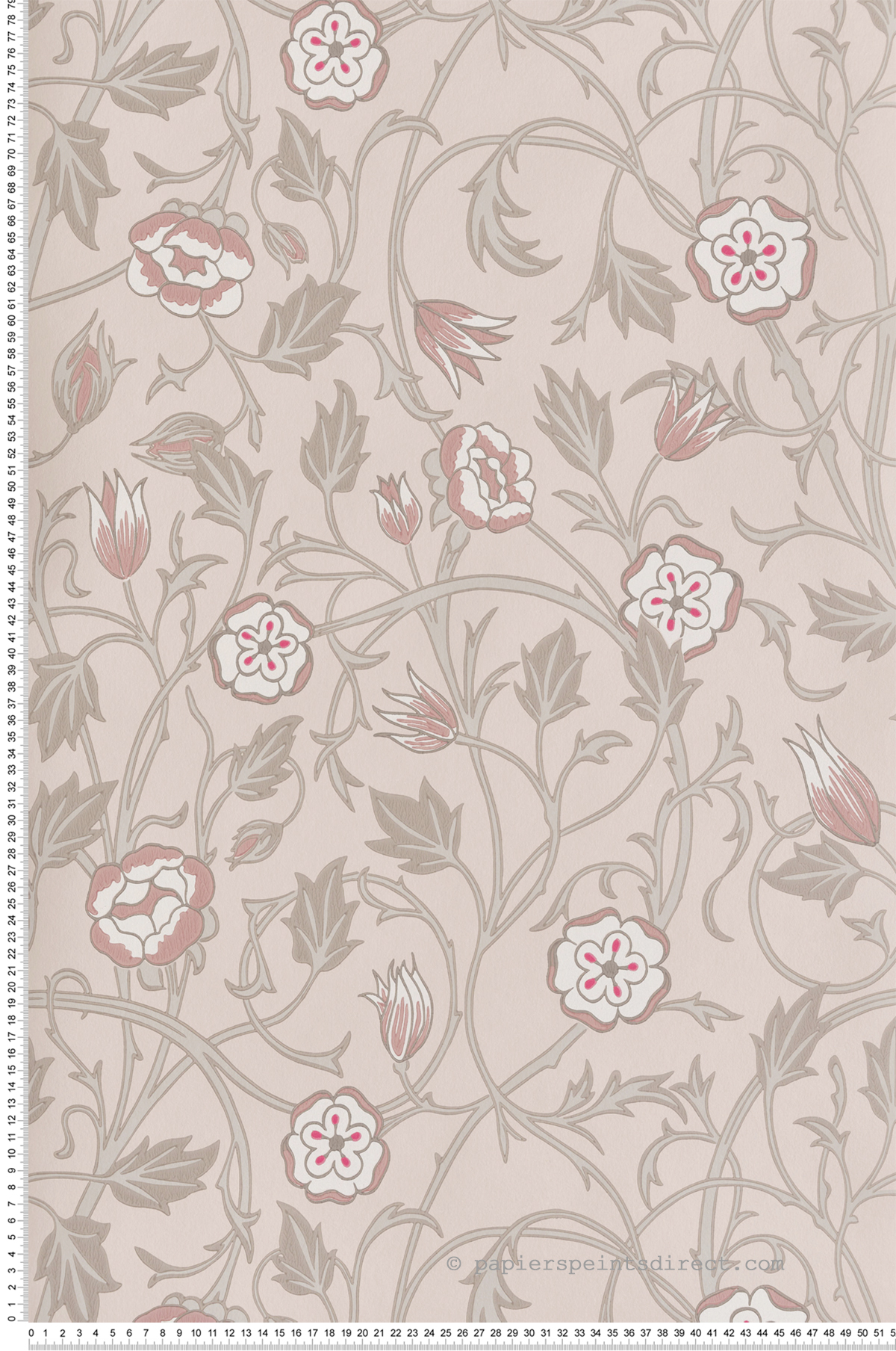 Papier peint Fleur May's Tulip Castell Pink - In The Garden de Little Greene | Réf. 0234MTCASTE