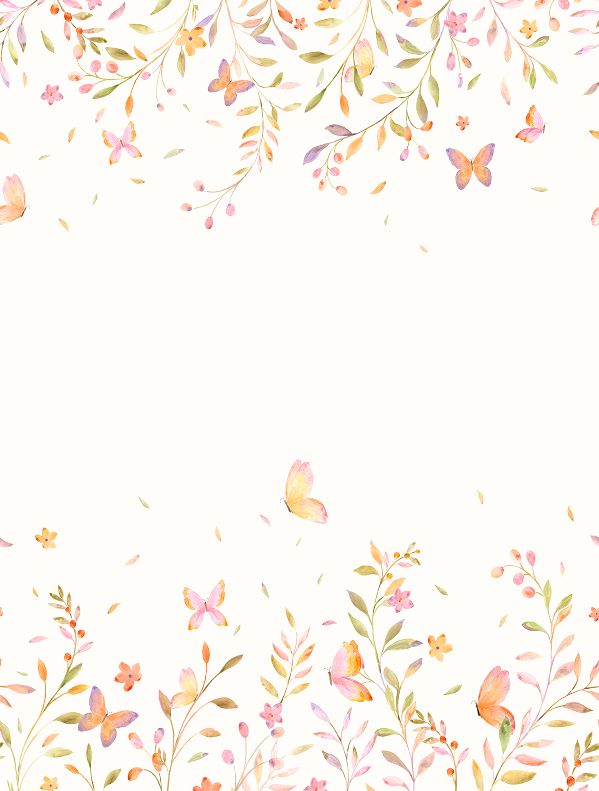 Papier peint panoramique Papillon Garden blanc - Farandole de Lutèce | Réf. LTC-CW6126-1