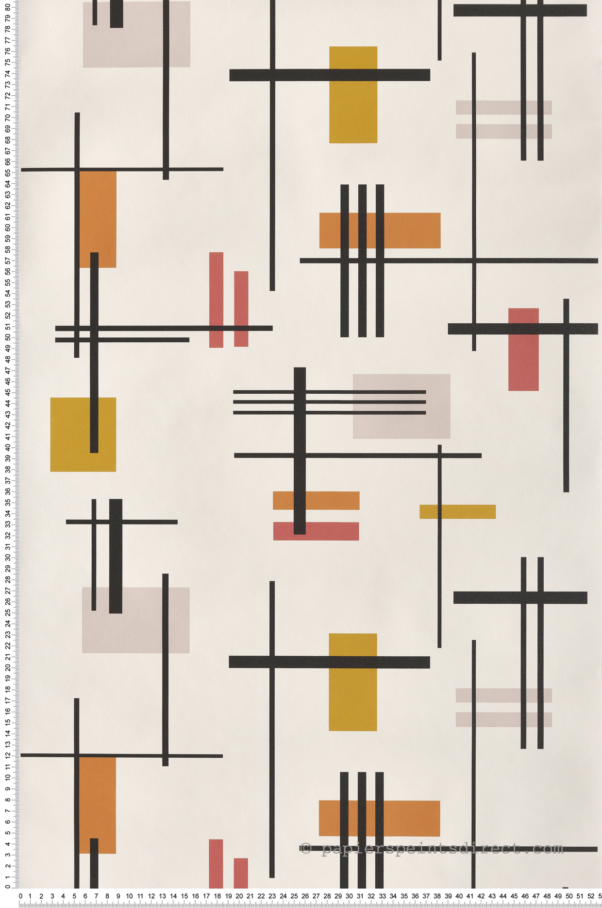 Papier peint Géométrique Square terracotta - Les Essentiels de Lutèce | Réf. LTC-51201805