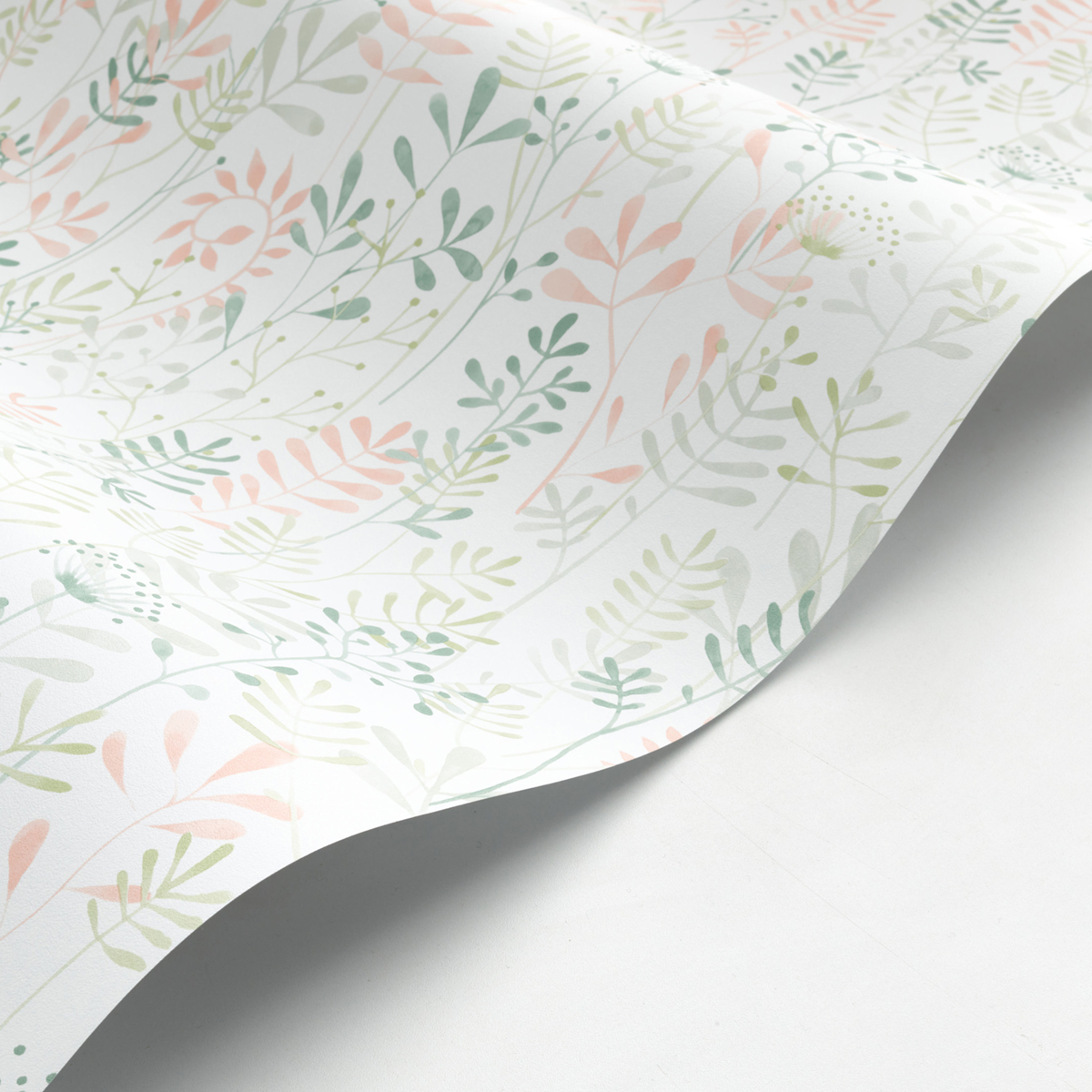 Papier peint Feuillage Enfantin vert amande rose - Once Upon A Time de Casadéco | Réf. OUAT88327742