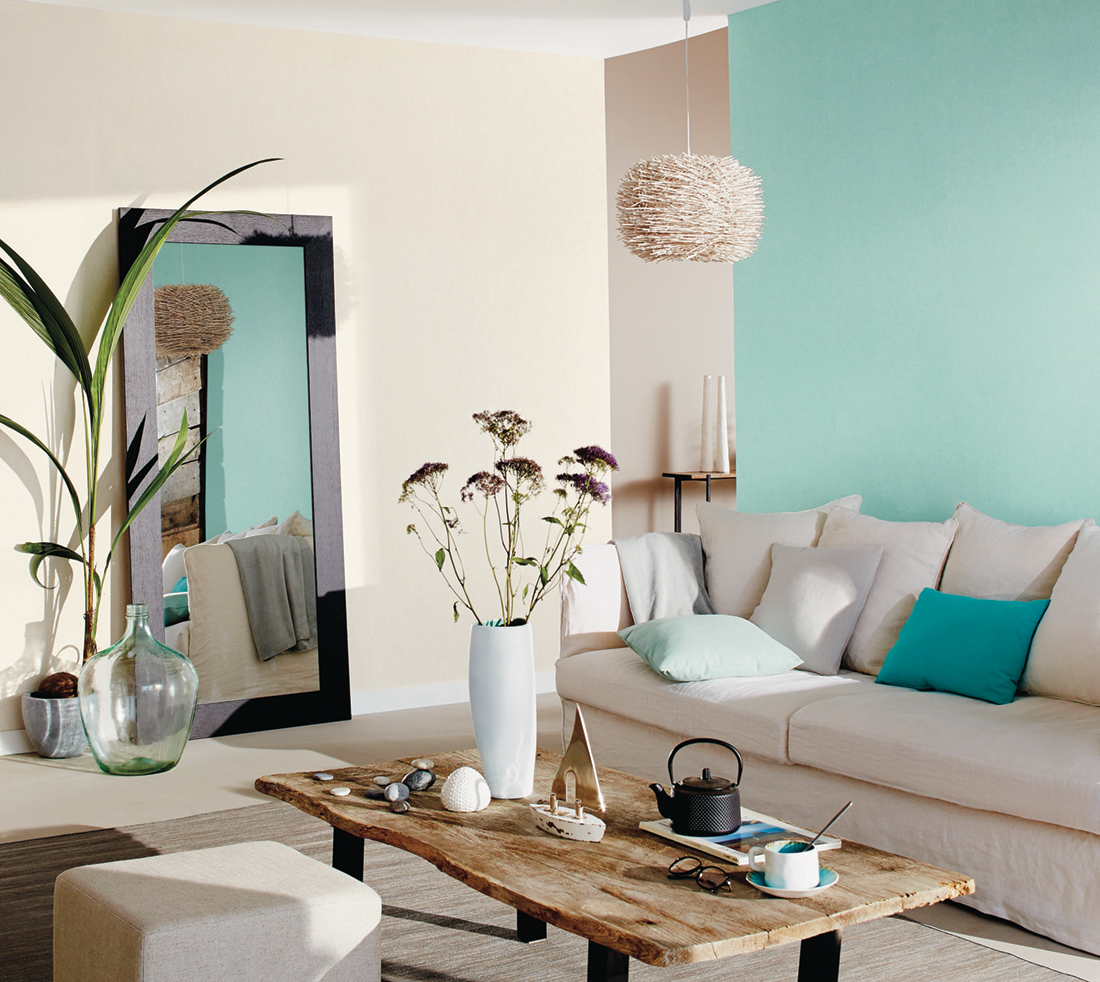 Papier peint Uni Aigue-marine - Linen de Casélio | Réf. INN68526509