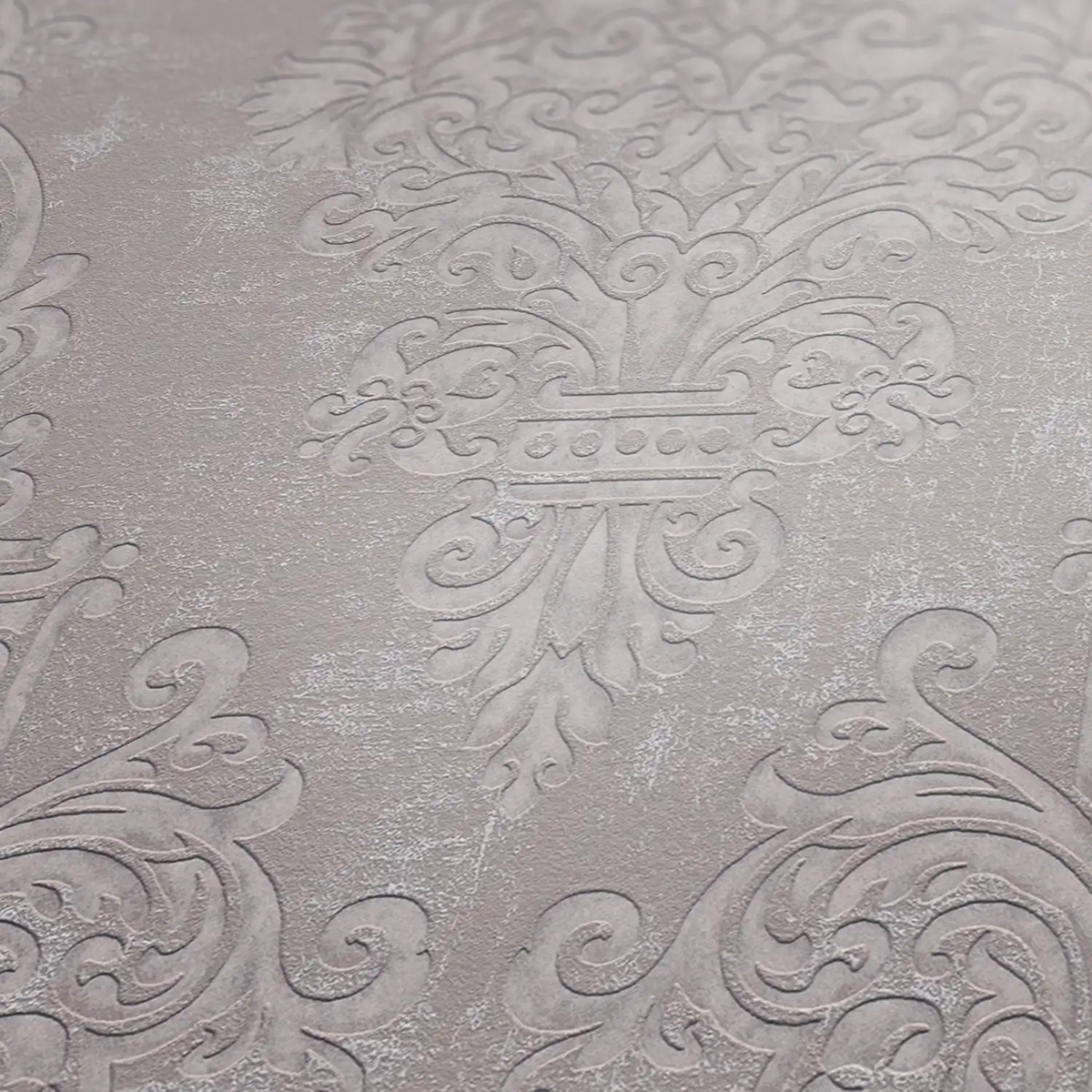 Papier peint Médaillon Baroque gris souris argenté - Pure Elegance d'A.S. Création AMBZ | Réf. AS-397656
