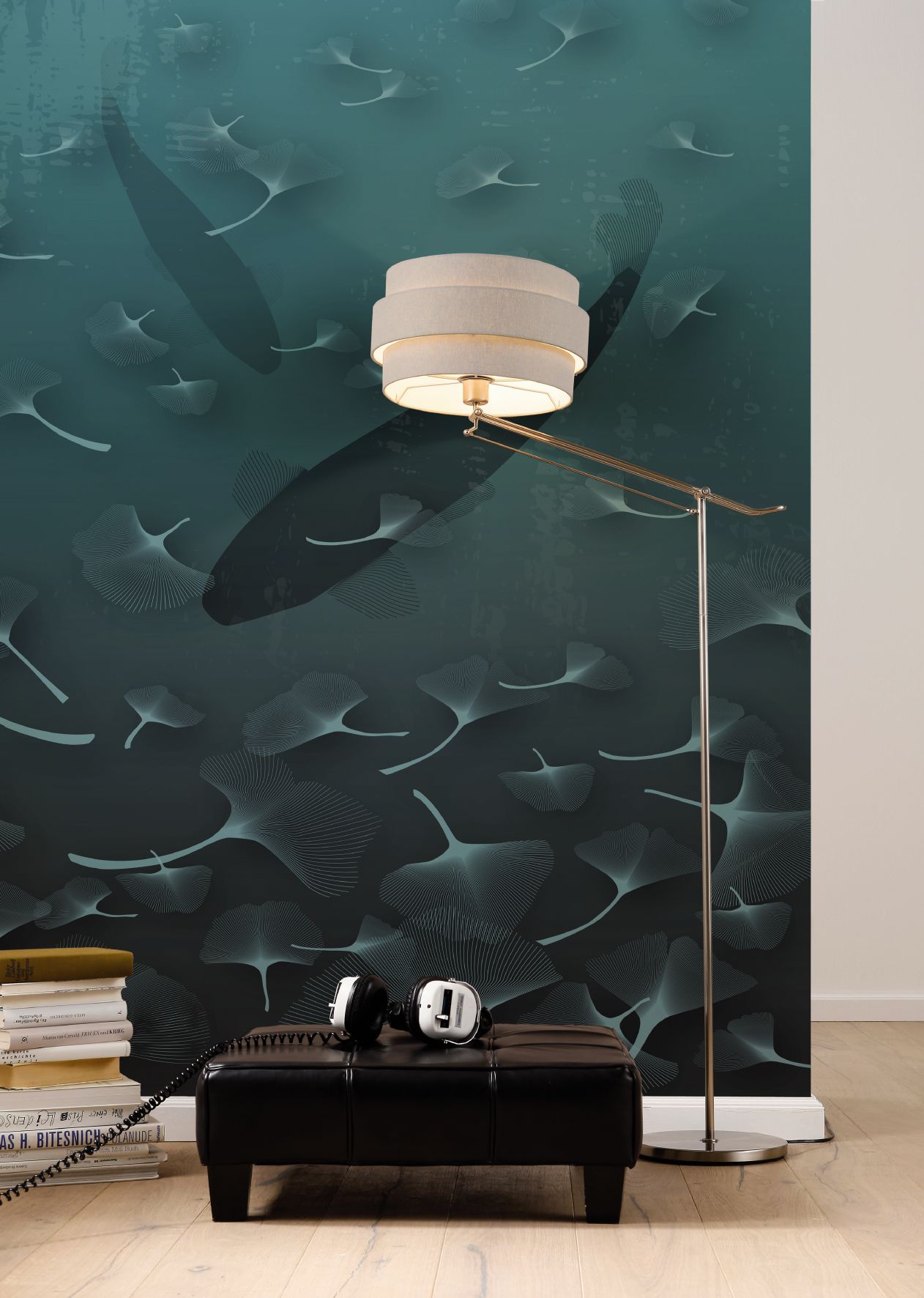 Turquoise Ginkgo - panoramique Komar AMB