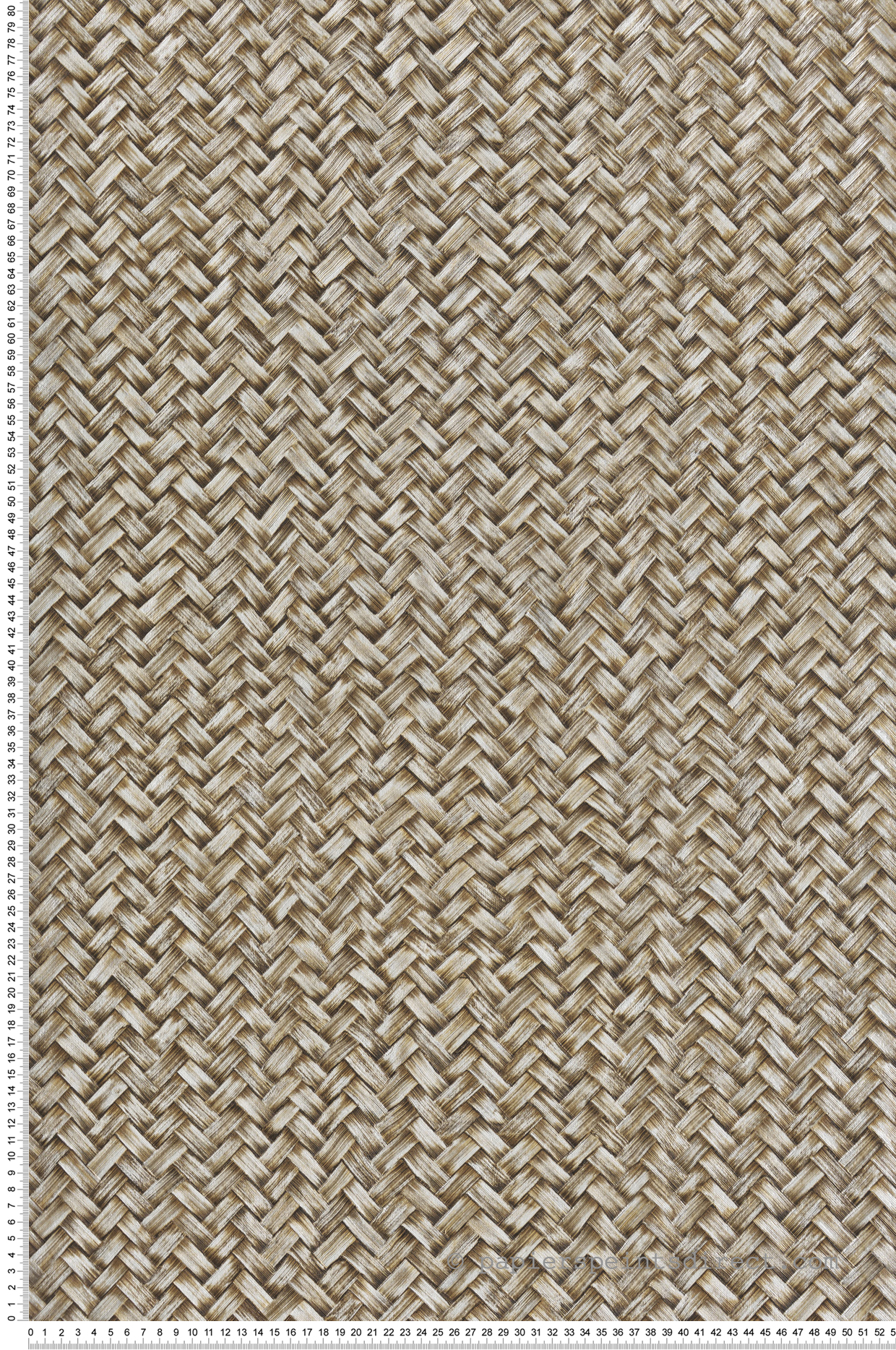 Papier peint Tressage Paille Chevron beige brun - Architexture de Montecolino | Réf. MC-AZ57720