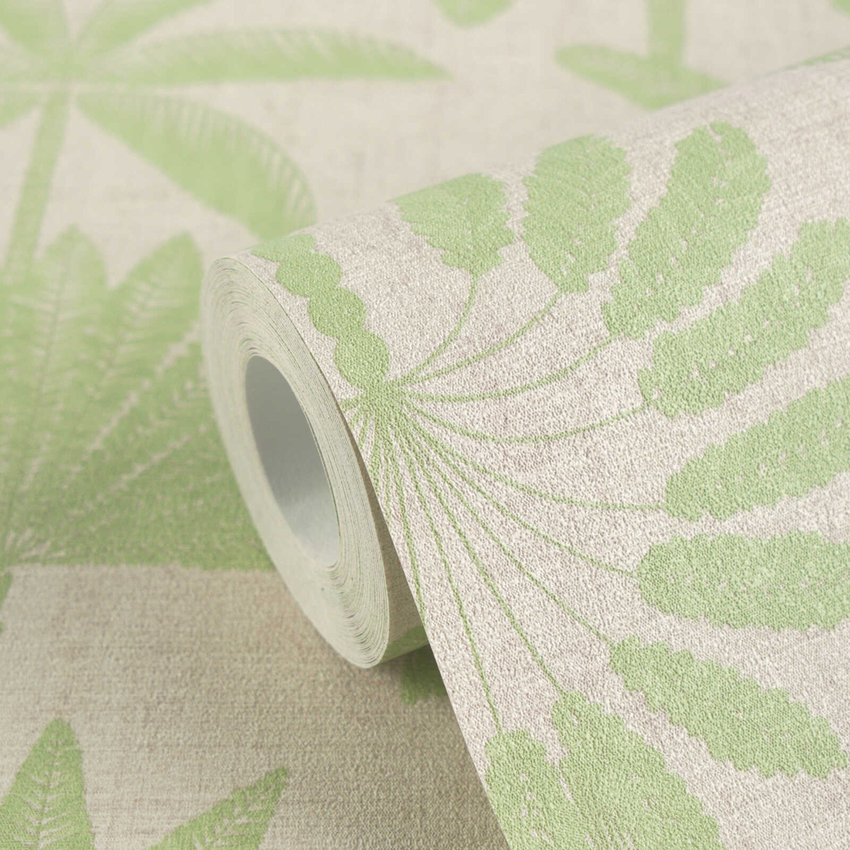 Papier peint Palmier Oasis vert gris - Cuba 2 d'A.S. Création ROLL | Réf. AS-791632