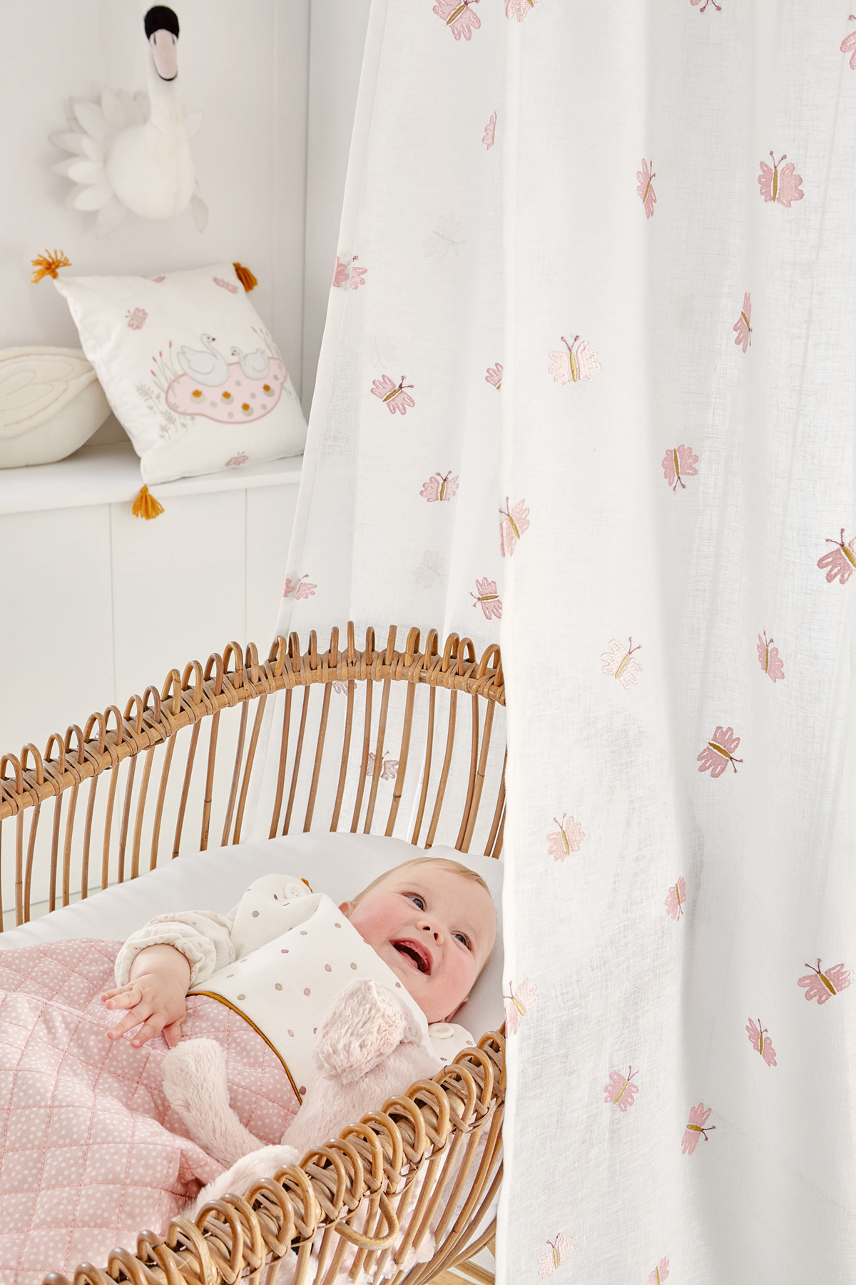 Tissu Pois Tout Doux rose - Rose et Nino de Camengo | Réf. CAM-45360235