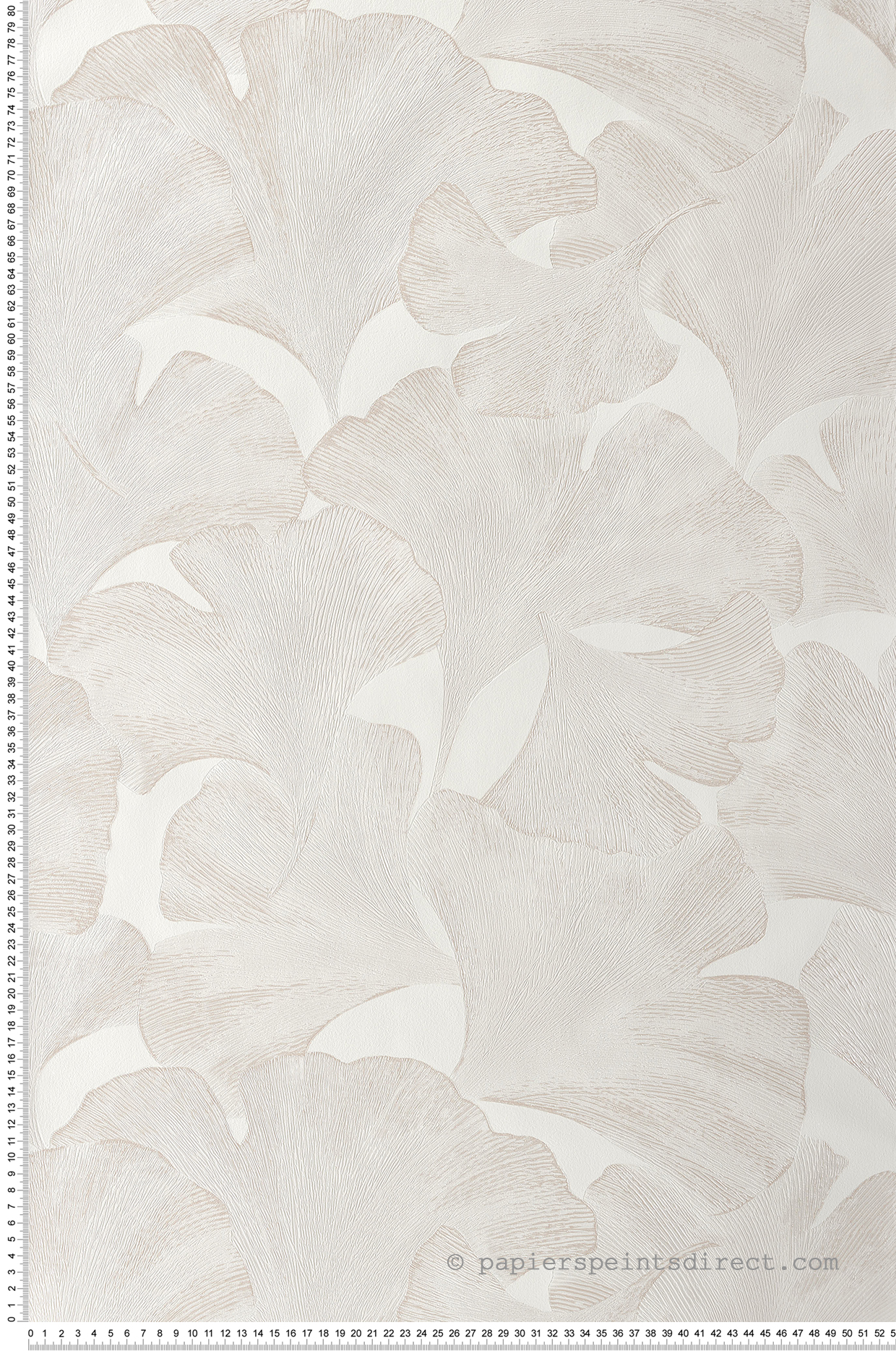 Papier peint Feuille Gingko Biloba écru et irisé - Gingko de Casadéco | Réf. GINK86240101