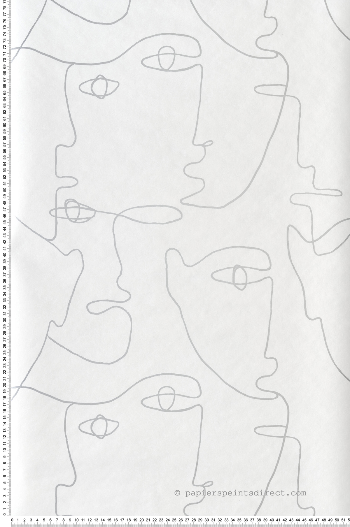 Papier peint adhésif Minimaliste Portrait argenté - Les Adhésifs de Lutèce | Réf. LTC-PSW1052RL