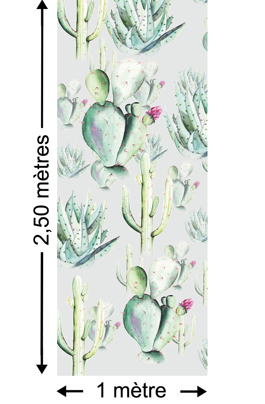 Papier peint Cactus Grey Panel - Papier peint lé unique Komar
