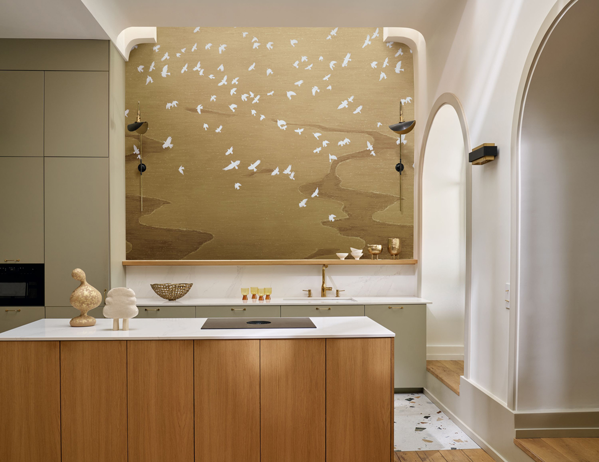 Papier peint panoramique Oiseau Migration doré - Panoramas 4 de Casamance | Réf. CAS-76730508