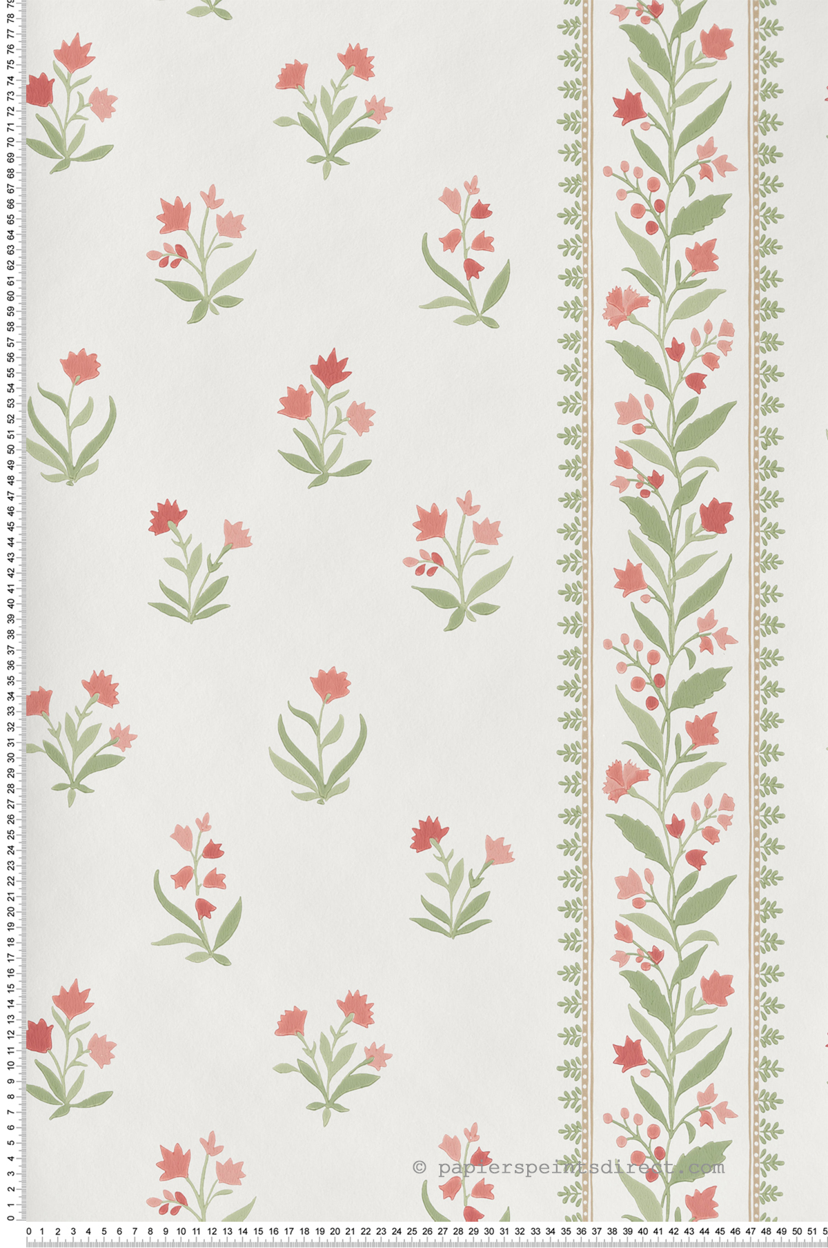 Papier peint Fleur Classique Petit Dapuri rose - Signature de Nina Campbell | Réf. OSB-NCW4493-02