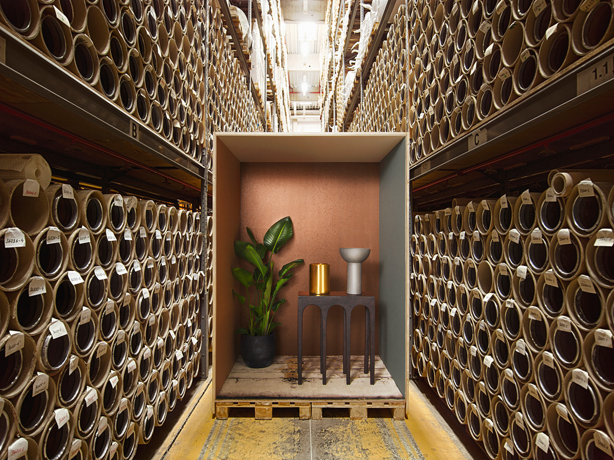 Papier peint Moderne Alvéole Métallisé cuivré - Eclectic de Montecolino AMB1| Réf. MC-34958