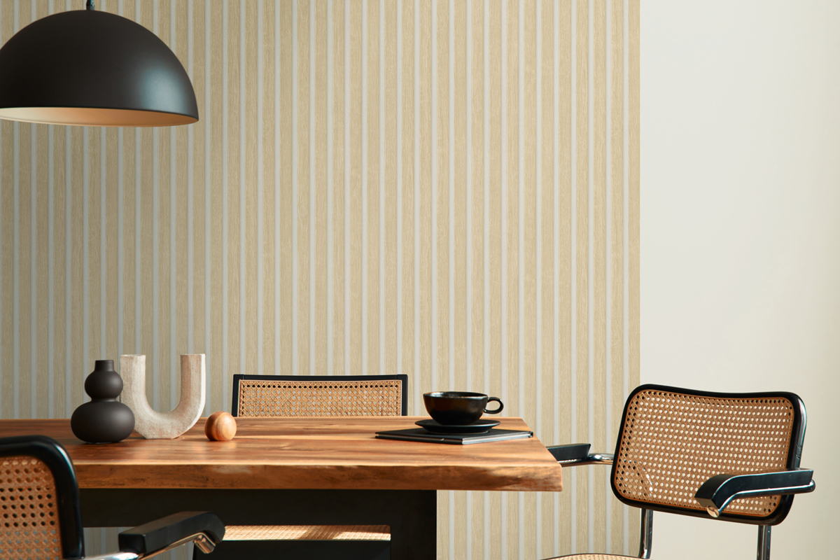 Papier peint Tasseaux Bois Chêne gris beige - Pintwalls 2 d'A.S. Création AMB3 | Réf. AS-391097