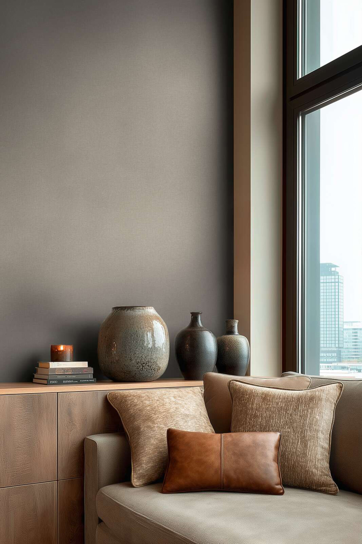 Papier peint Uni Doux gris éléphant - Vibes & Styles d'A.S. Création AMB2| Réf. AS-790104