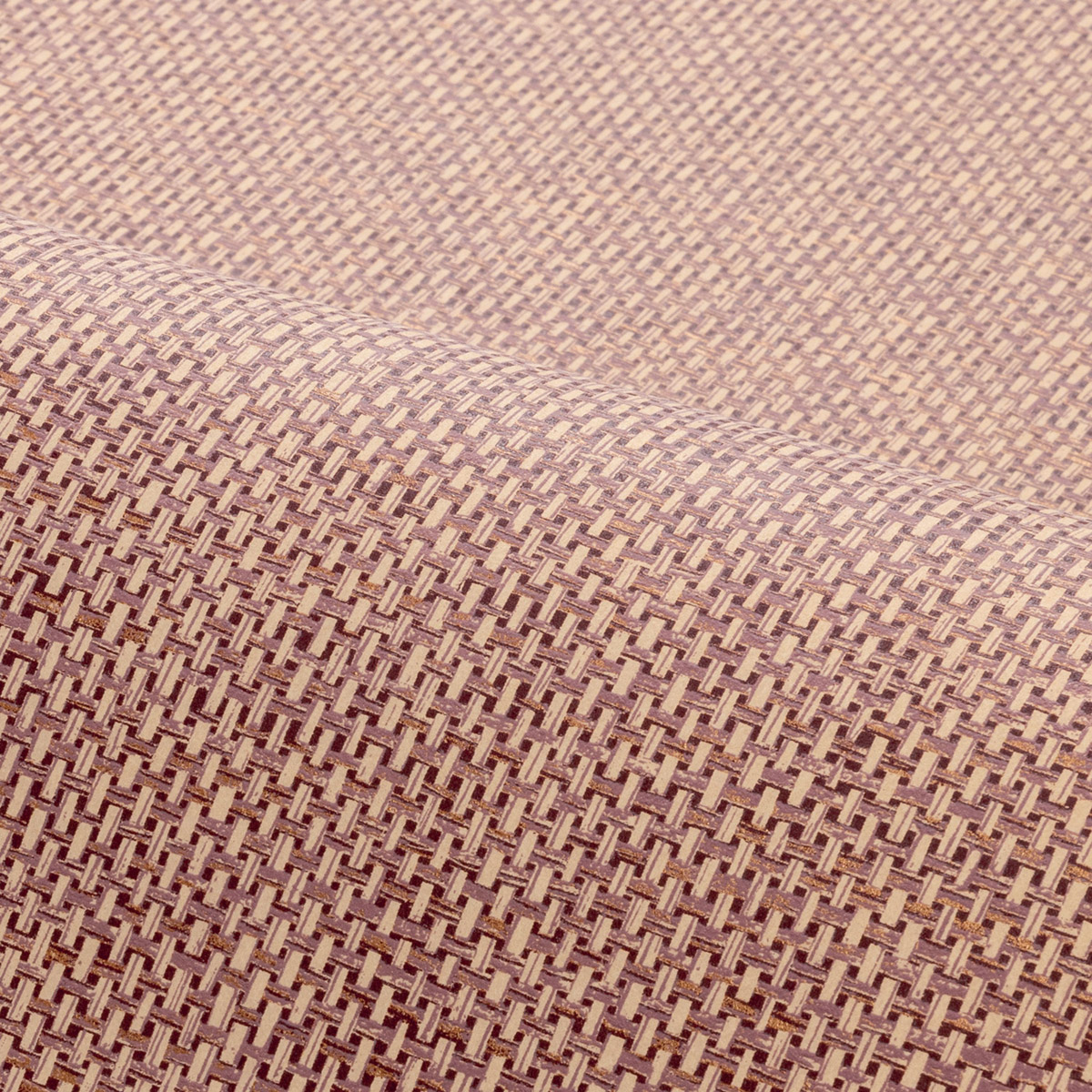 Papier peint Effet Toile Tissée Vannora bois de rose doré - Tressora de Casamance | Réf. CAS-76922242