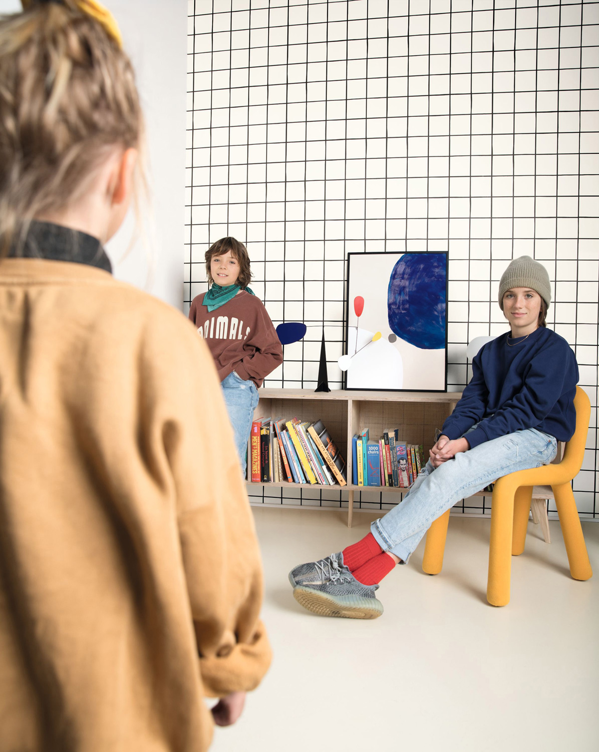 Papier peint Quadrillage Keep Calm noir et blanc - Young & Free de Casélio AMB3 | Réf. YNF103270000