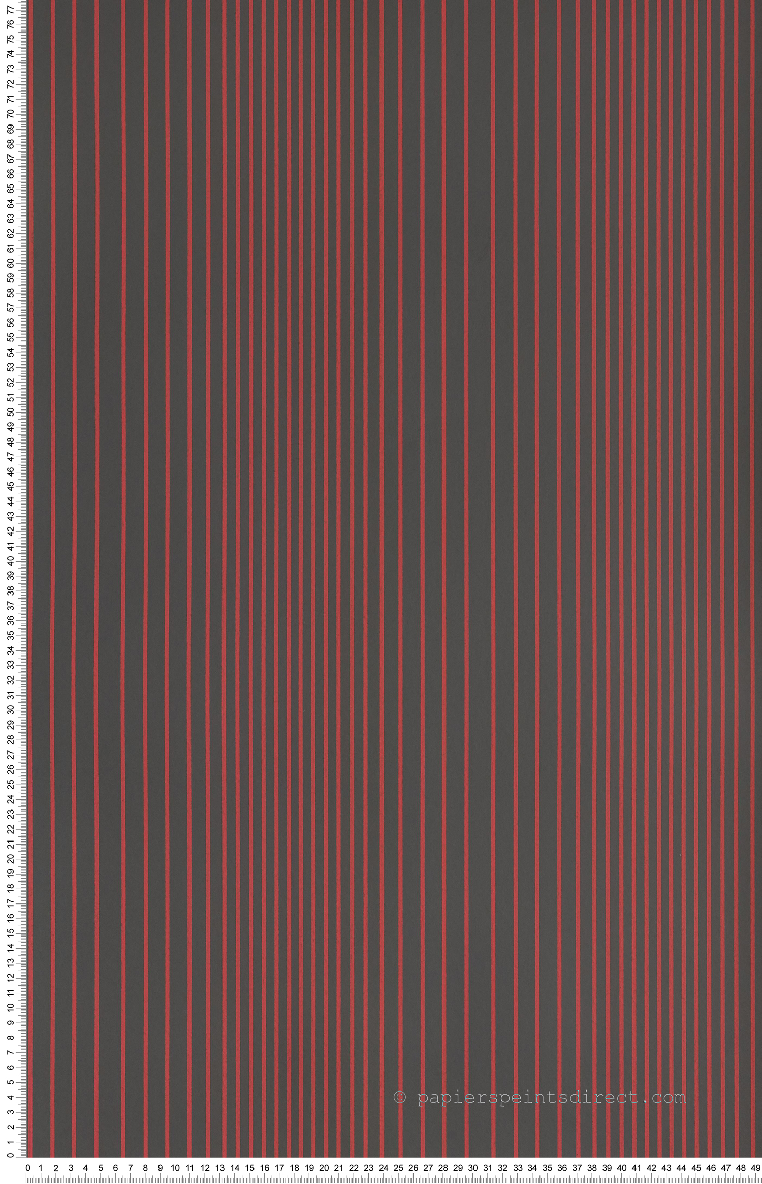 Rayures unies effet 3D carmin - Painted Papers de Little Greene