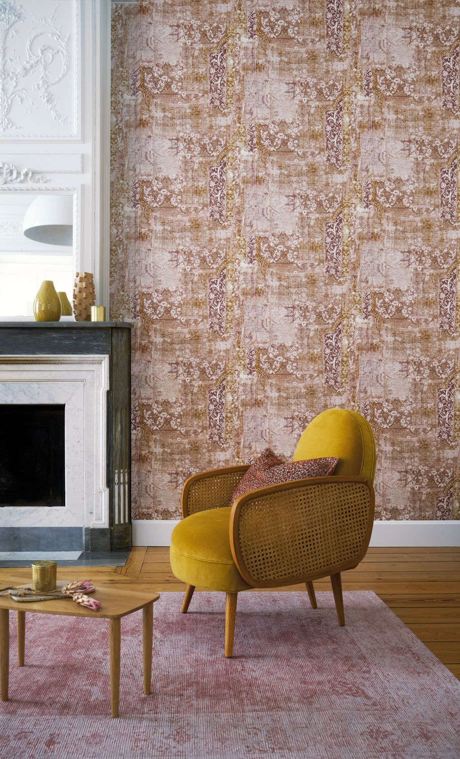 Papier peint vintage Galeecha terracotta - Ceylan de Casamance AMB2 | Réf. CAS-74533478