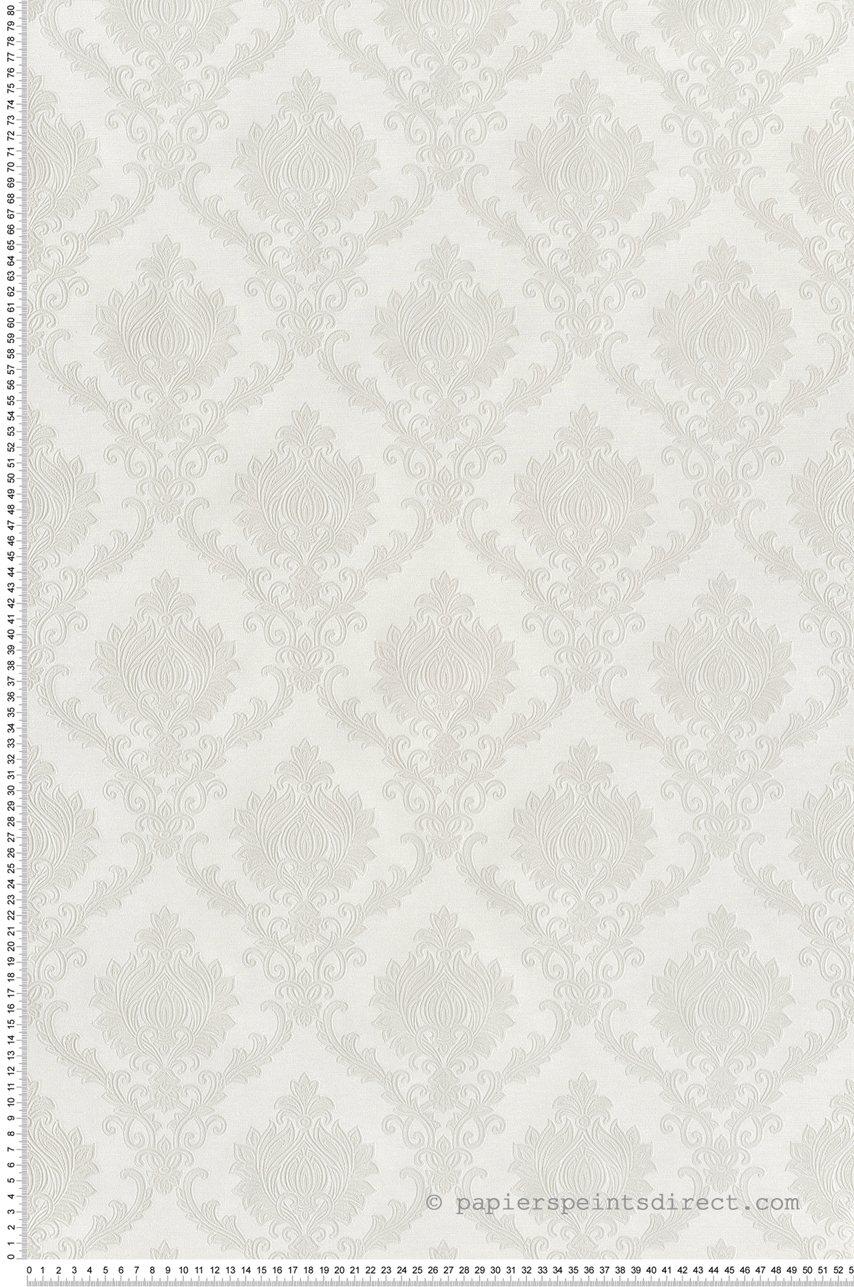 Papier peint Médaillon Classique blanc gris irisé - Venise de Montecolino | Réf. MC-23640