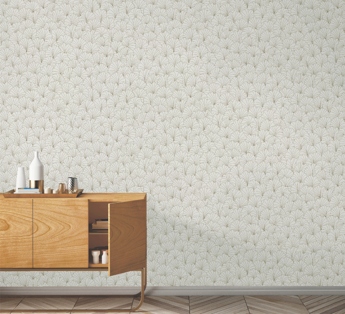 Papier peint Art Déco Pétales doré - Les Essentiels de Lutèce | Réf. LTC-51211600