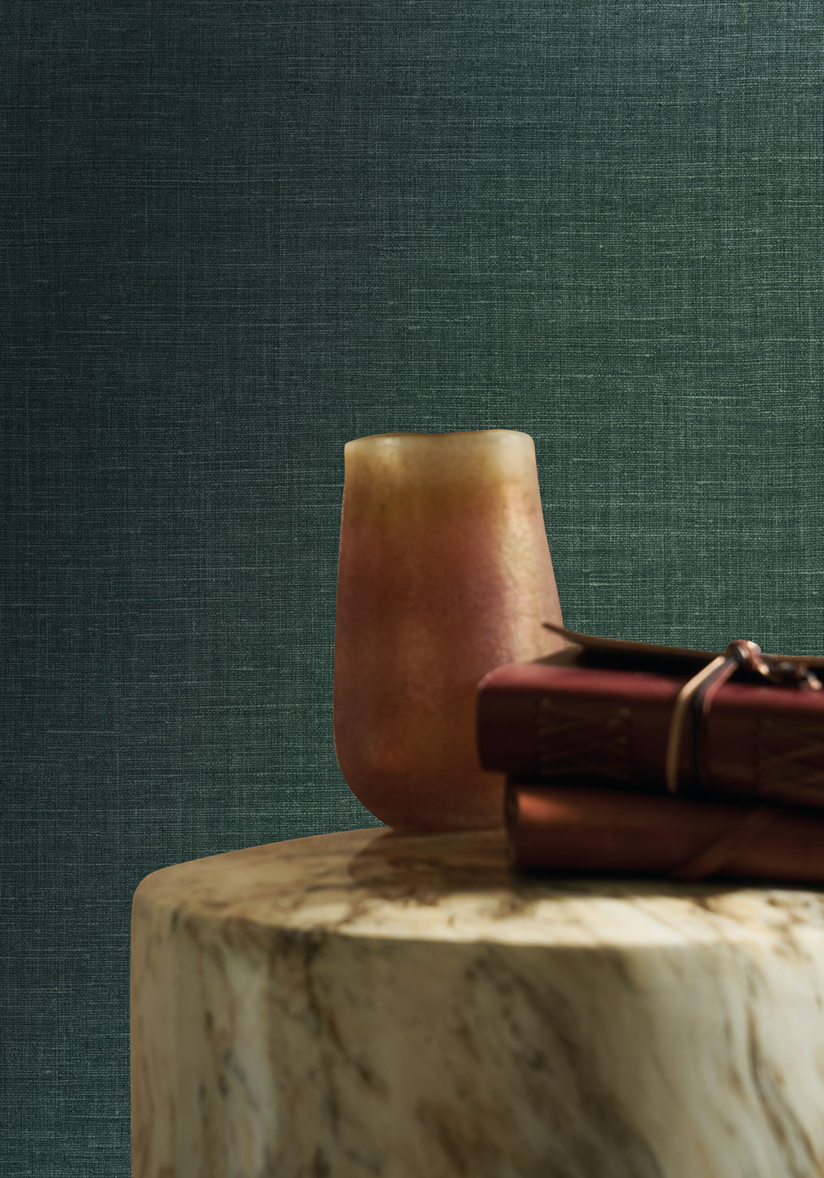 Papier peint Lin Shinok vert forêt - Le Lin 3 de Casamance AMB2 | Réf. CAS-F73816712