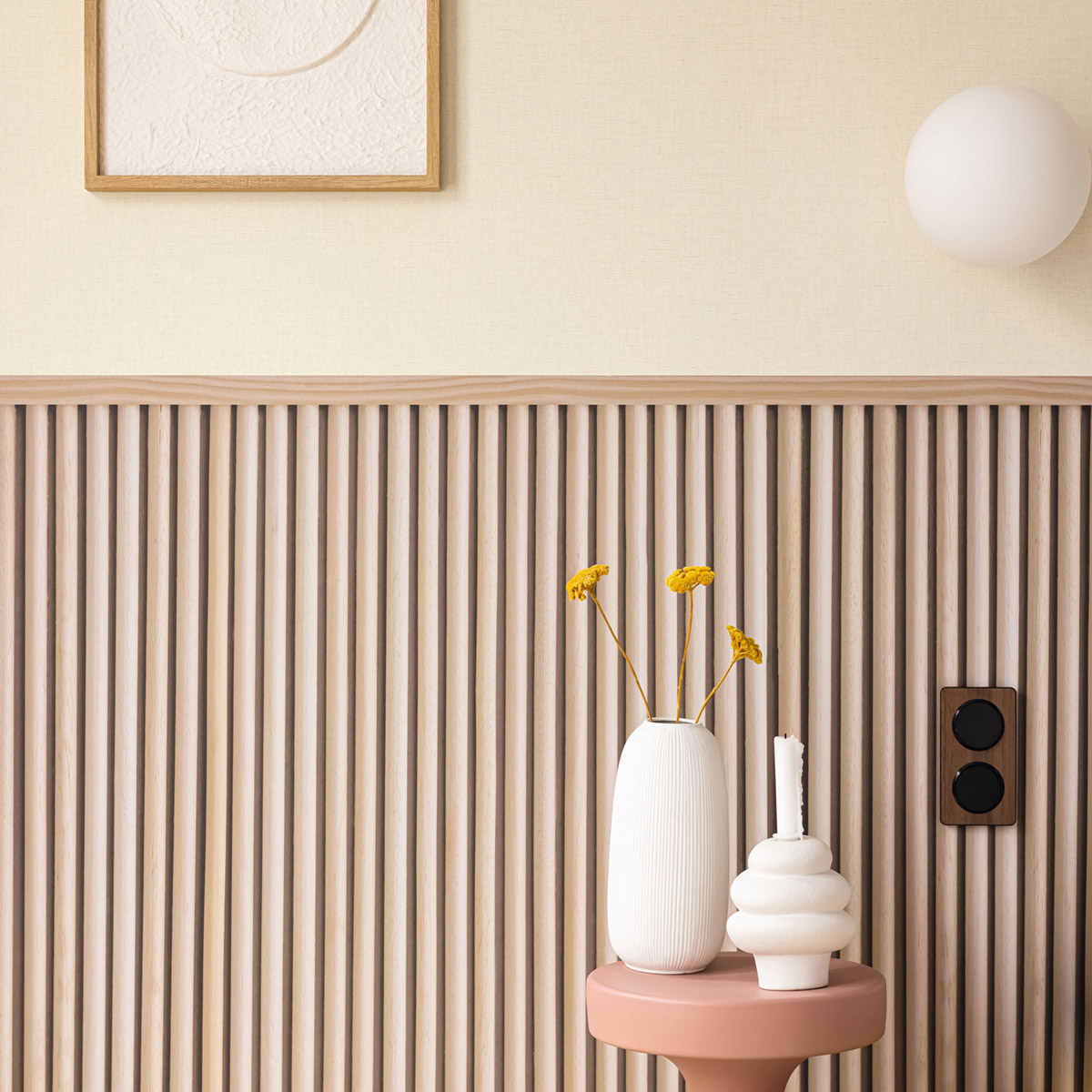 Papier peint Soubassement Tasseau de Bois S marron - Reliefs de AMB2 | Réf. RLF106222000