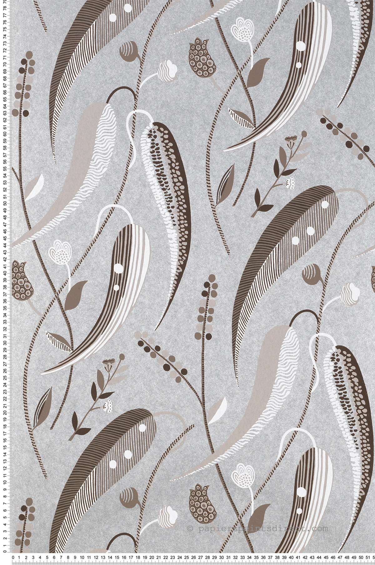 Papier peint Feuillage Colbert argenté - Les Indiennes de Nina Campbell | Réf. OSB-NCW4353-06