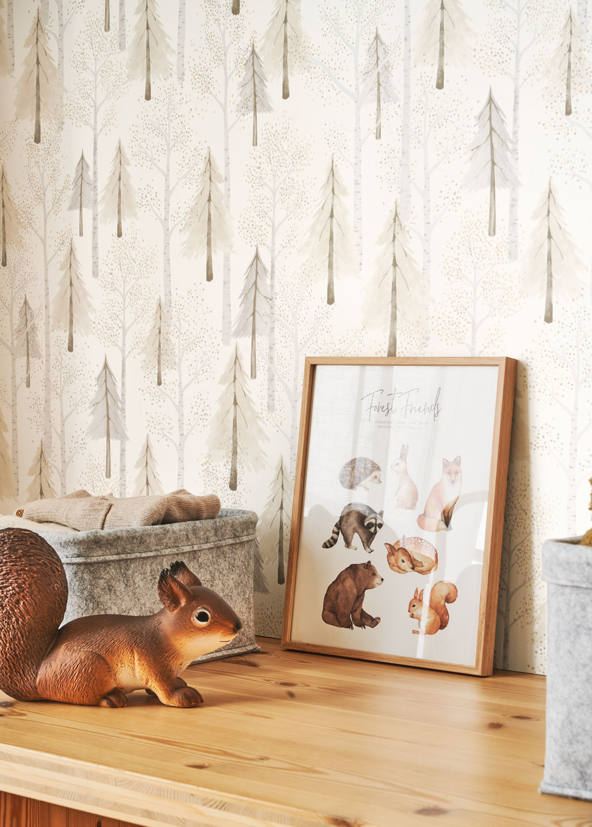 Papier peint Sapin Forêt beige gris - Once Upon A Time de Casadéco AMB2 | Réf. OUAT88249210