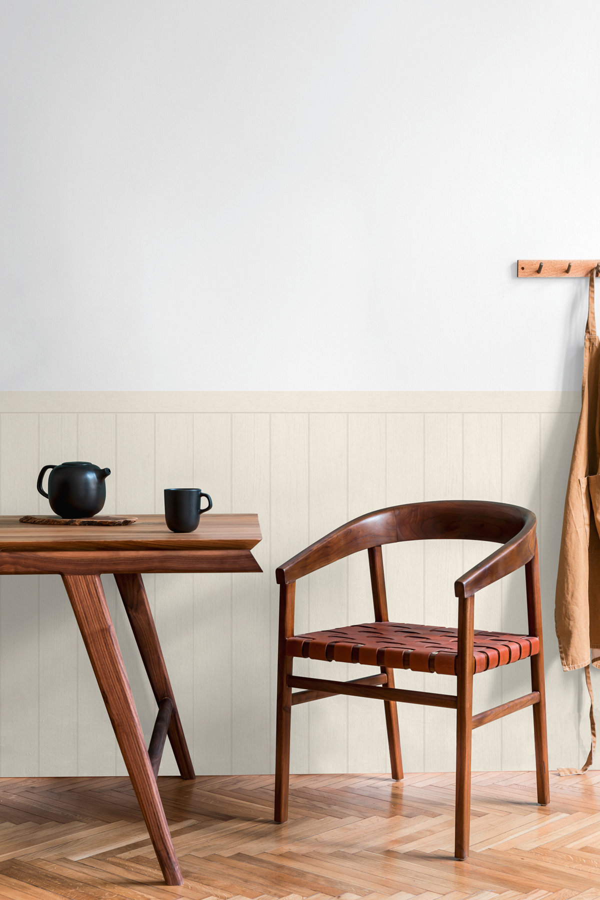 Papier peint Soubassement Lambris Bois blanc cassé - Wallpanel d'A.S. Création AMB4 | Réf. AS-398032