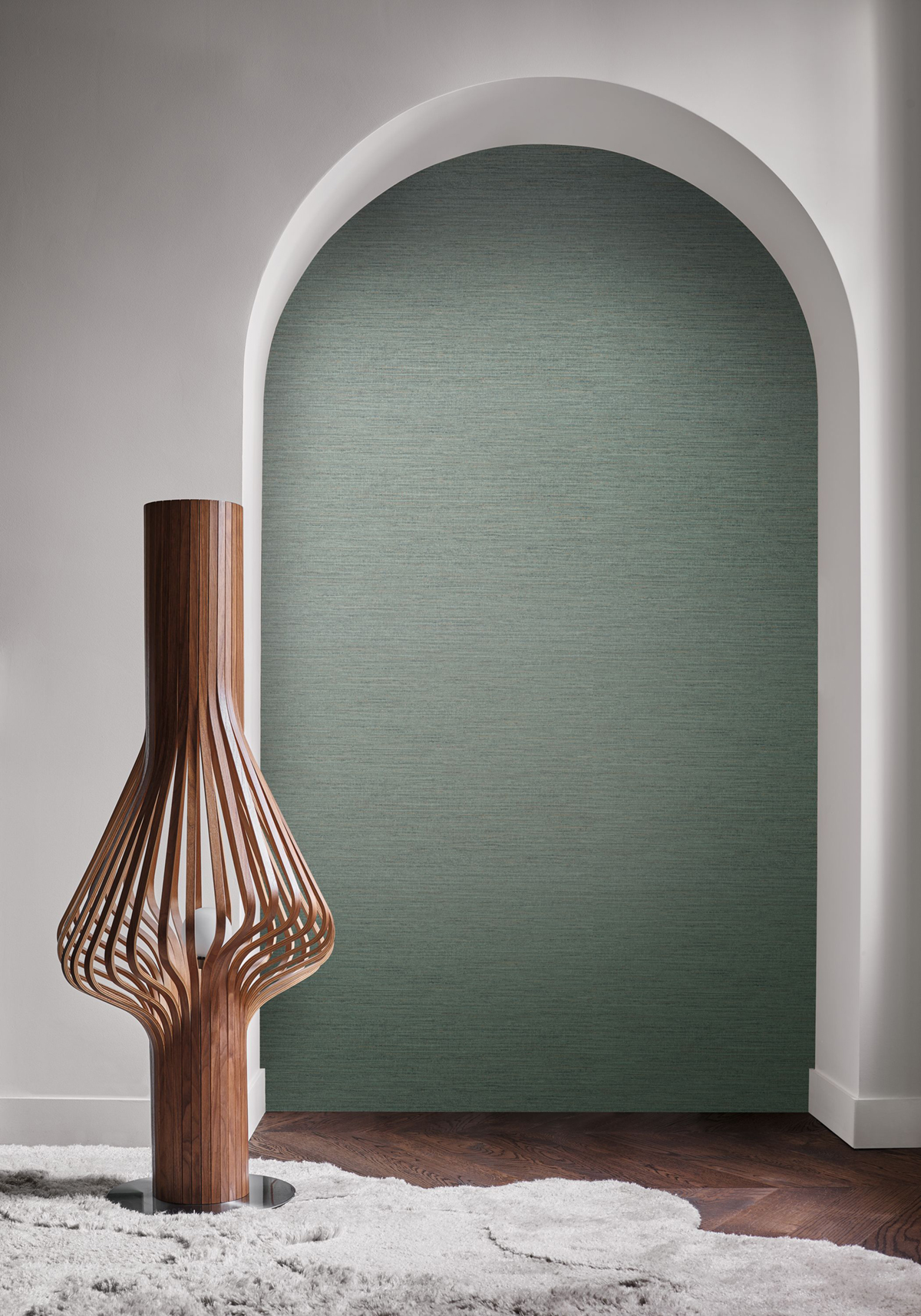 Papier peint Faux Uni Tissage Occitan bleu d'eau - Terra Rossa de Casamance | Réf. CAS-76232344