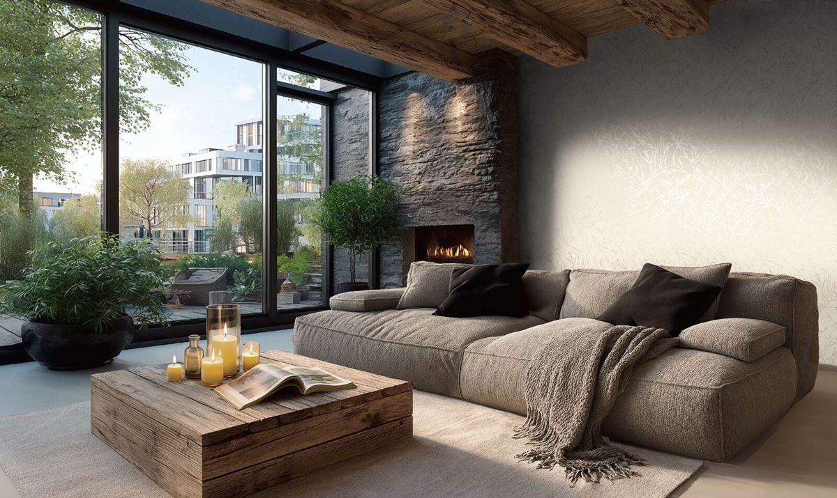 Papier peint Botanique Feuillage beige irisé - Vibes & Styles d'A.S. Création | Réf. AS-790042