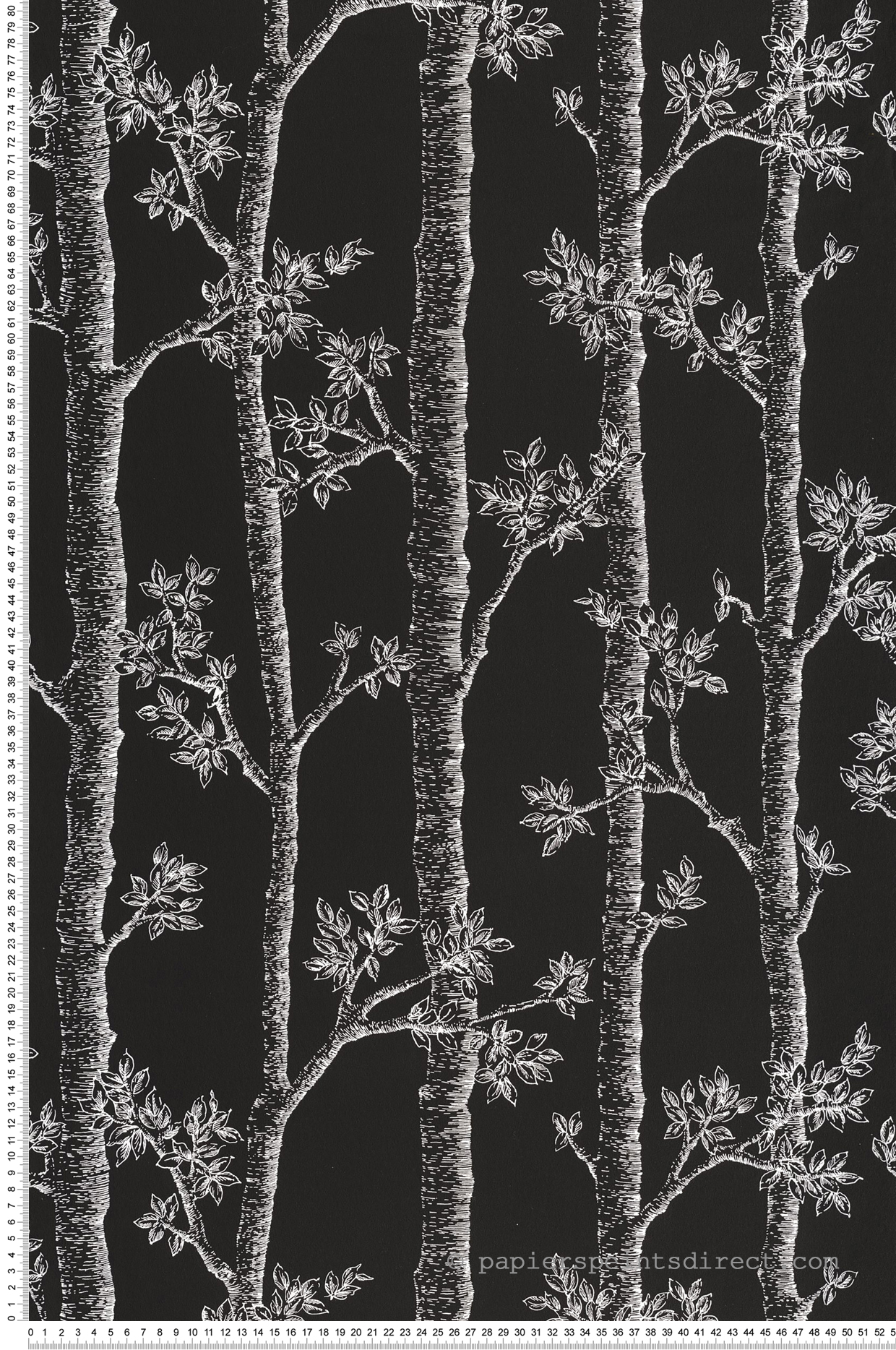 Papier peint Arbre Tronc Automne noir - Balade de Casélio | Réf. BLD106129090