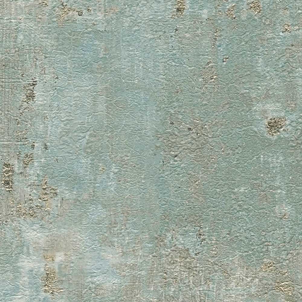 Papier peint Imitation Béton Industriel vert de gris doré - Stories of Life d'A.S. Création AMB3 | Réf. AS-396704