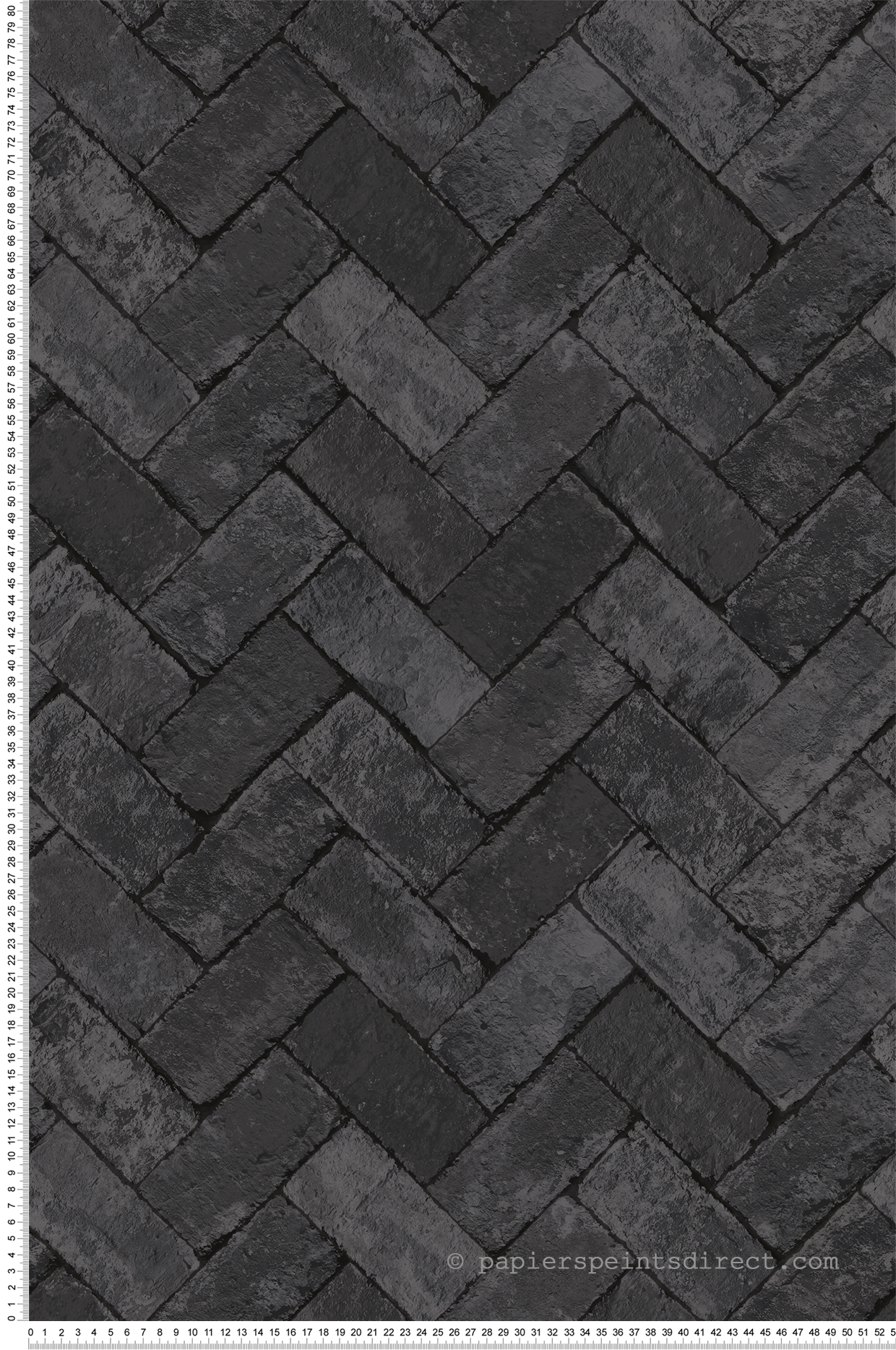 Papier peint Brique Chevron anthracite - Cuisine Fraicheur 6 de Lutèce | Réf. LTC-G45426