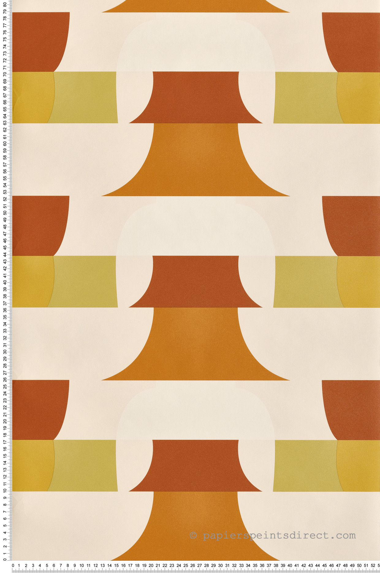 Papier peint Vintage Géométrique 70s vert  - Bensimon 2 de Lutèce | Réf. LTC-51201007