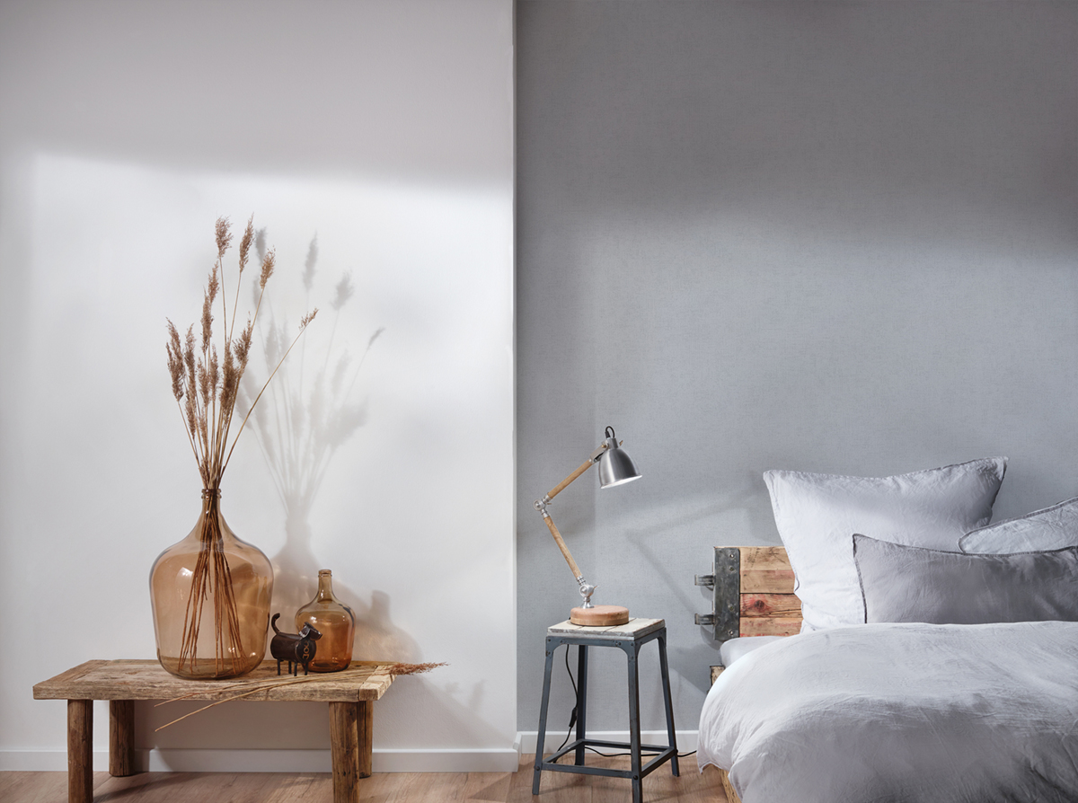 Papier peint Pailleté Uni Long Island gris clair - Titanium 3 d'AS Création | Réf. SP15594