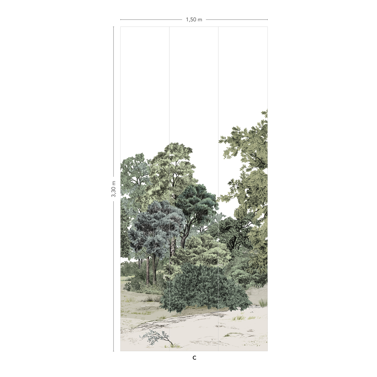 Papier peint panoramique Paysage Domaniale Noir et Blanc C - 7/8/9 AMBr - Isidore Leroy