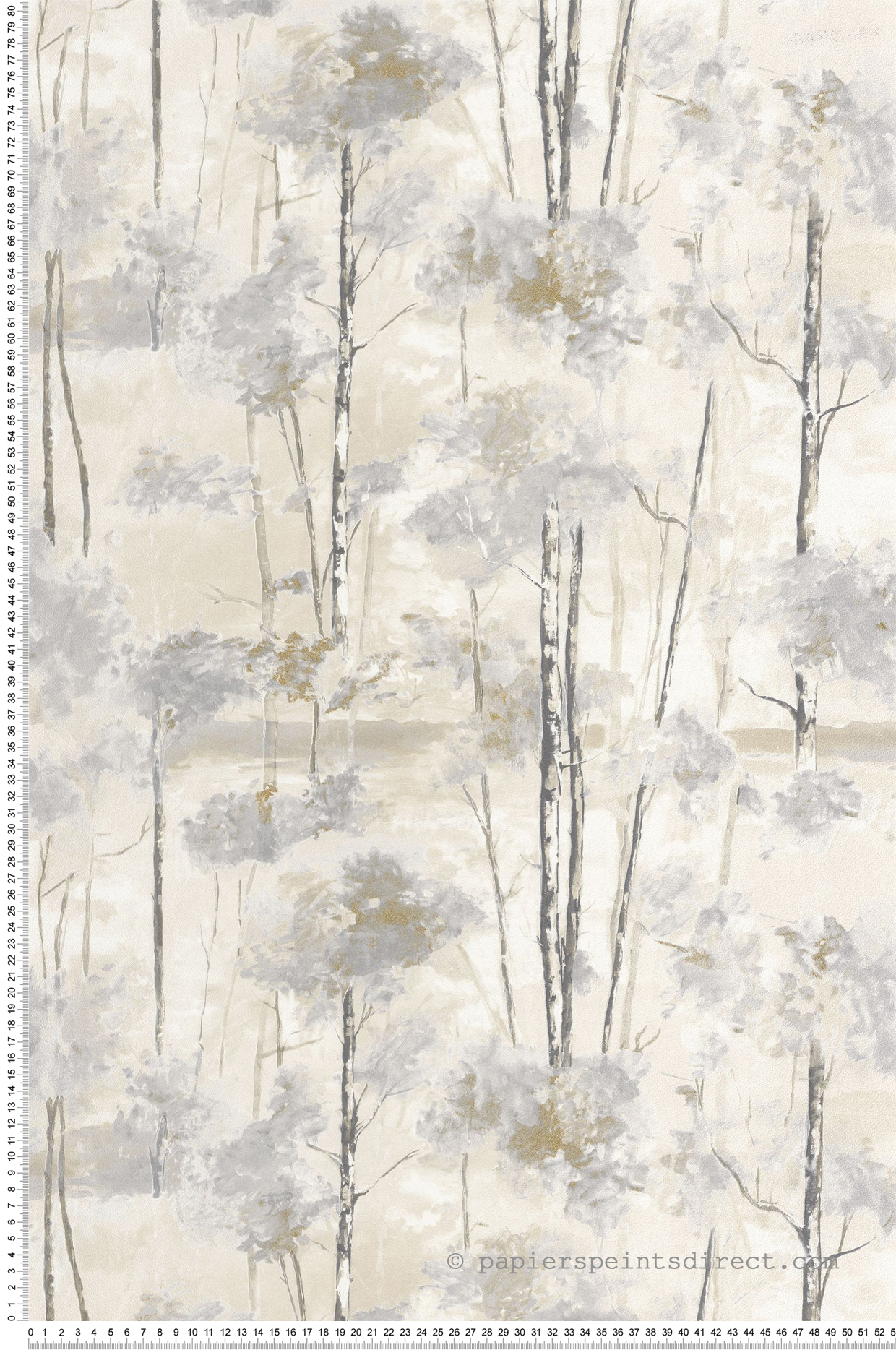 Papier peint Forêt Skandinavia écru doré - Riverside 4 de Casadéco | Réf. RIVI89549255