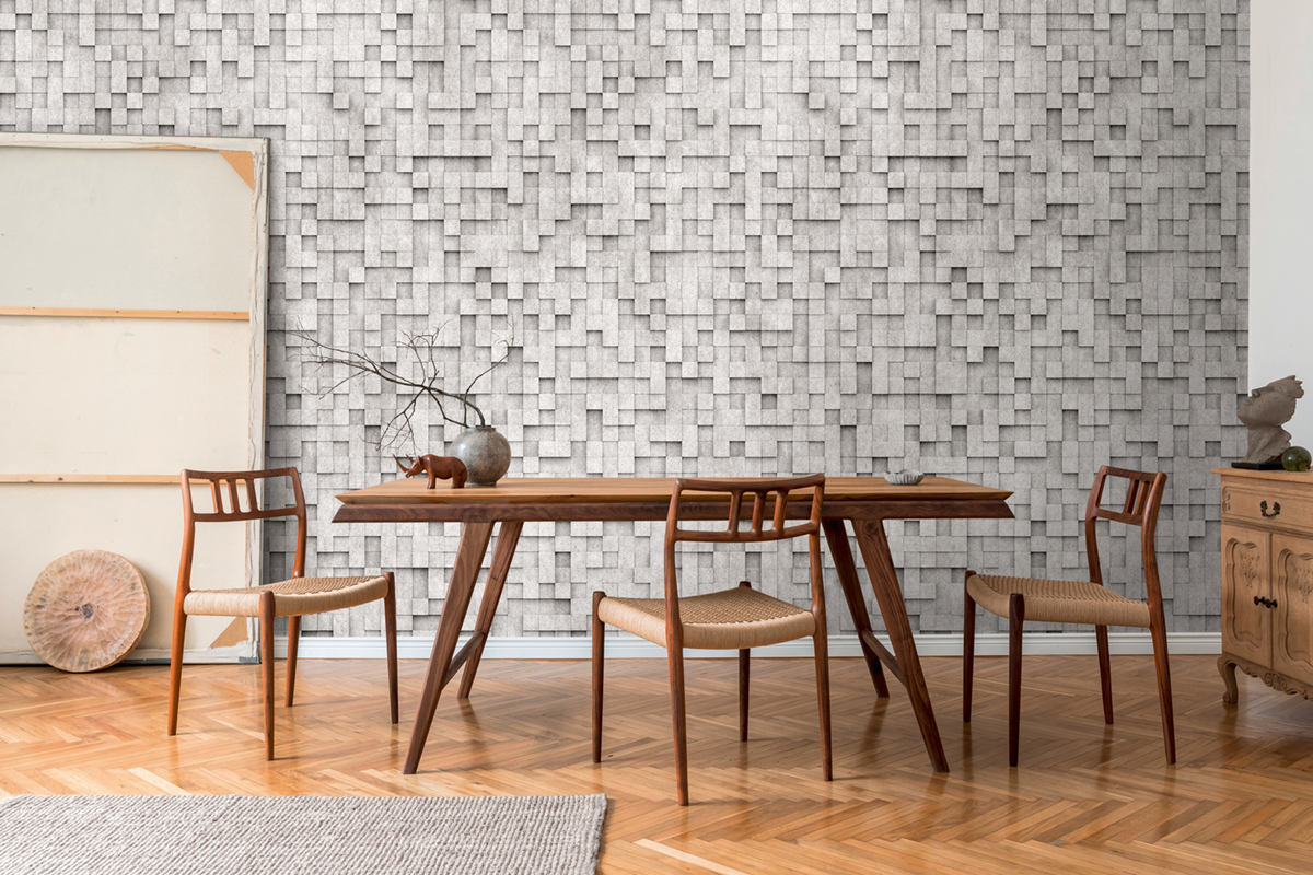 Papier peint panoramique Pixel Béton gris - The Wall 3 d'A.S. Création | Réf. AS-398431