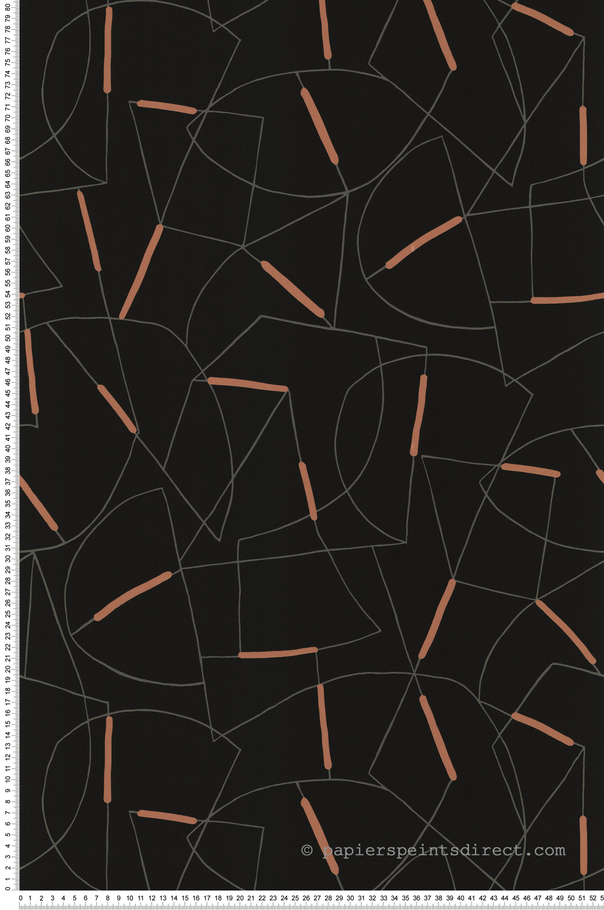 Papier peint Abstrait et Graphique noir et cuivré irisé - Arty de Lutèce | Réf. LTC-51211419