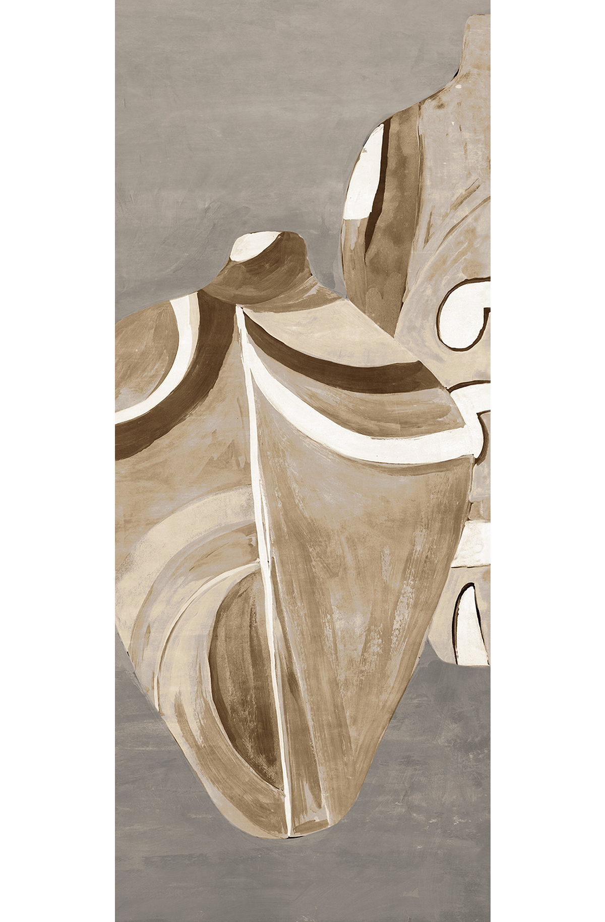 Papier peint panoramique Vase Hiva gris - D H260 - Terra de Masureel | Réf. MAS-DG4HIV1034-260