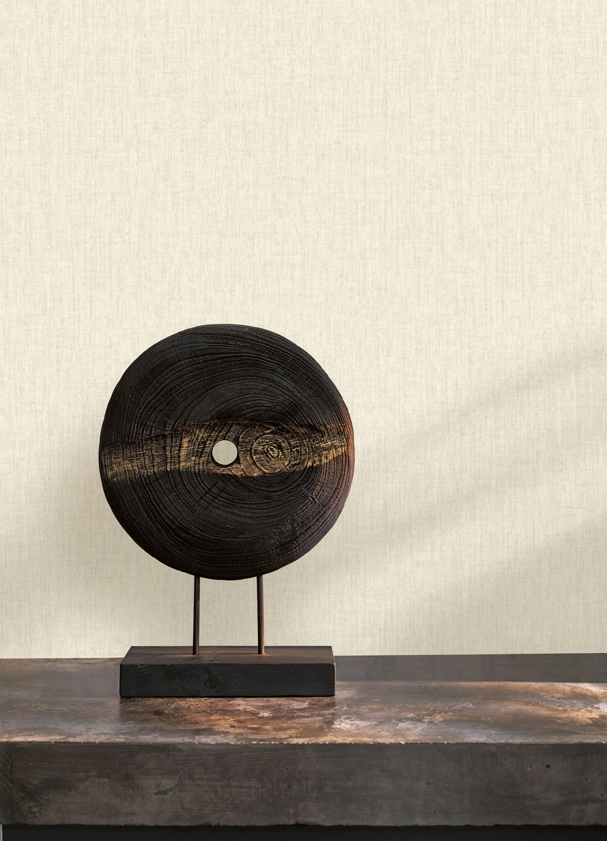 Papier peint Faux uni Ecorce Scribe beige parchemin - Babylone de Casadéco | Réf. BBLN89751012