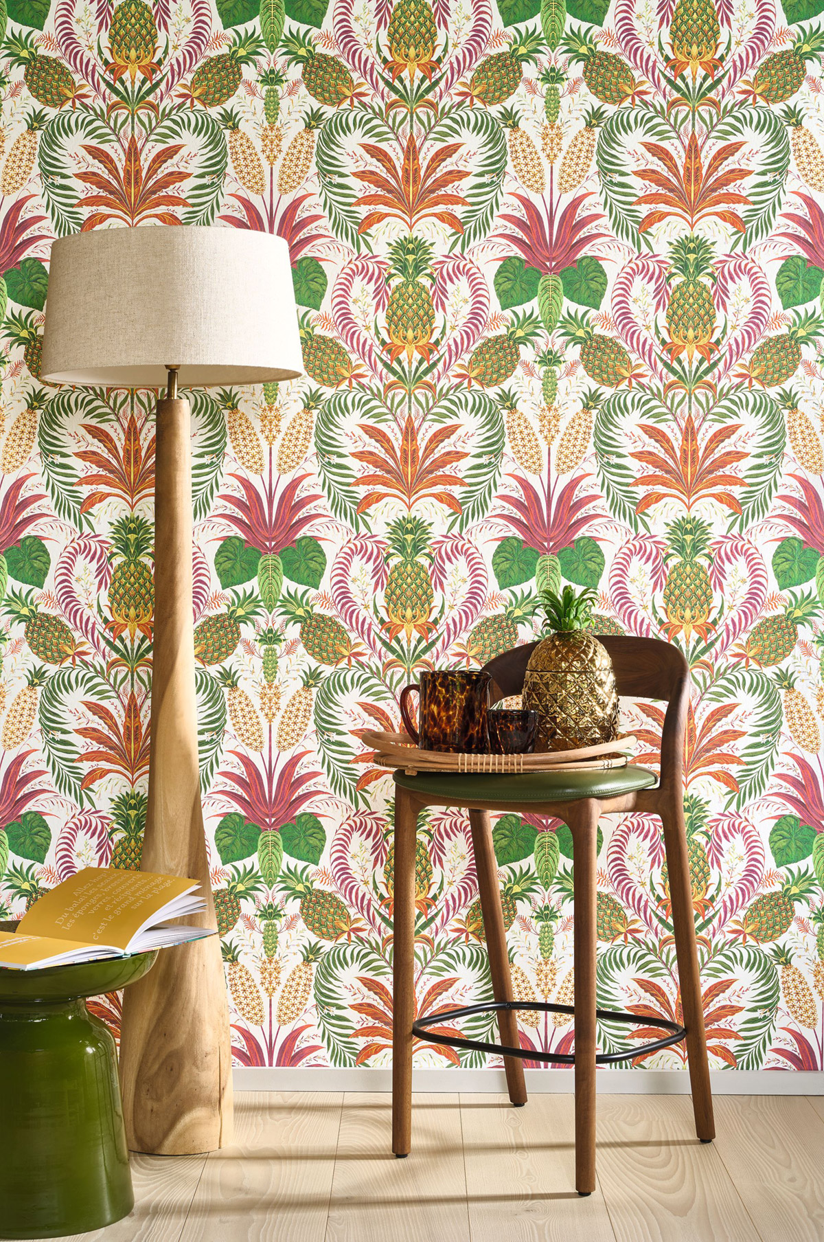 Papier peint Jungle Ananas Samba fuchsia - Rio de Casadéco AMB2| Réf. RIOC201824497