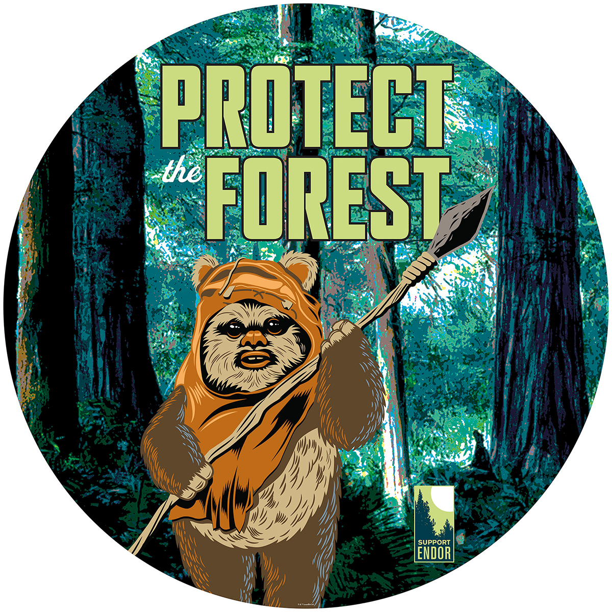 Papier peint adhésif rond Star Wars Protect the Forest - Papier Peint Komar Into Adventure
