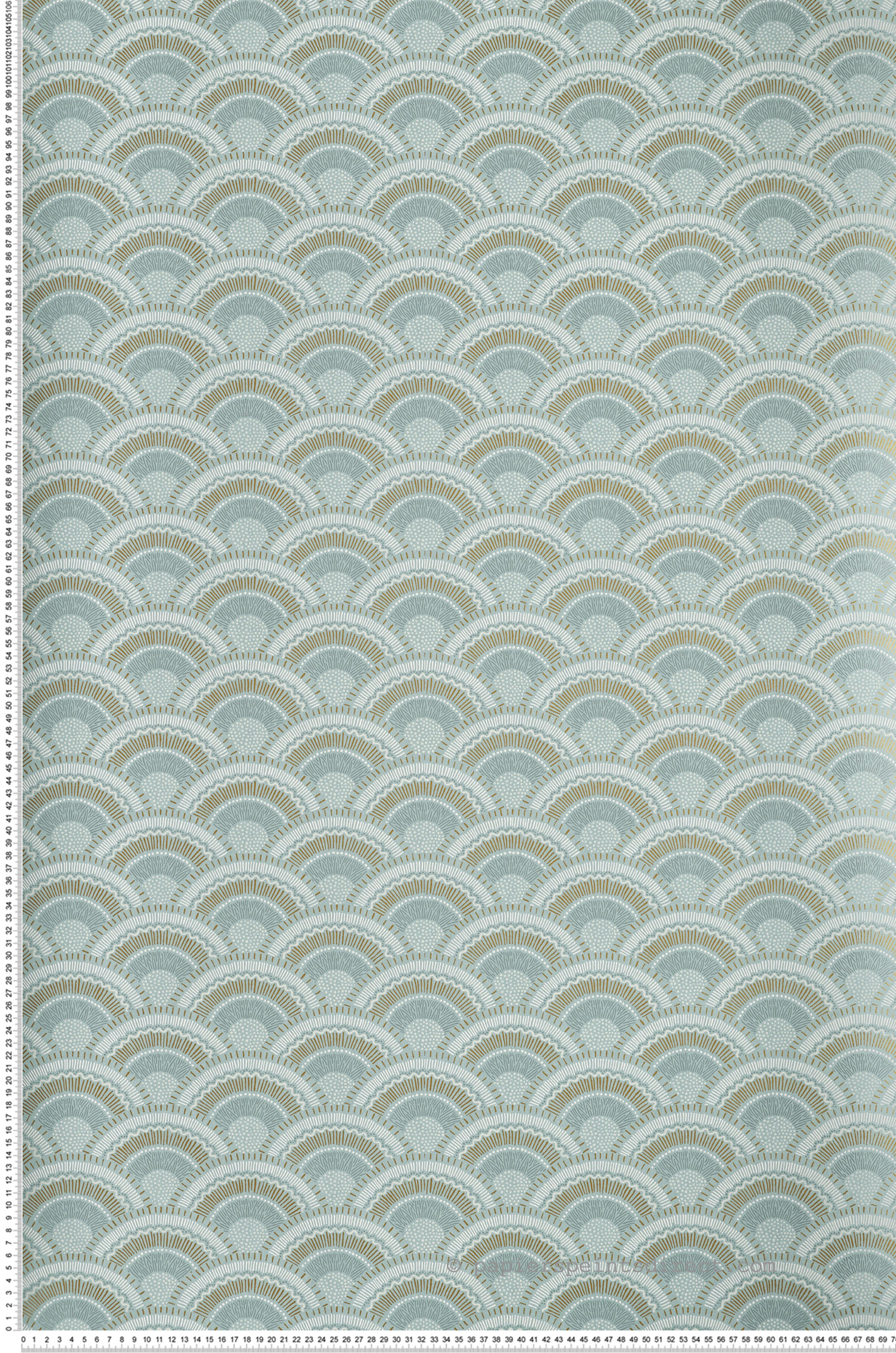 Papier peint Cercle Ethnique Otto céladon - Printemps Viennois de Casamance | Réf. CAS-74821340