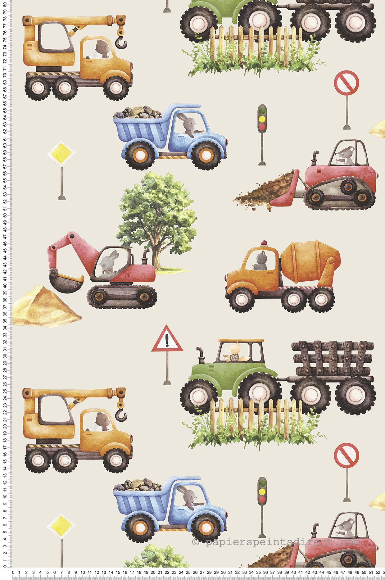 Papier peint Chantier Tracteur craie - Sweet Dreams d'Ugépa | Réf. UGP-N06907
