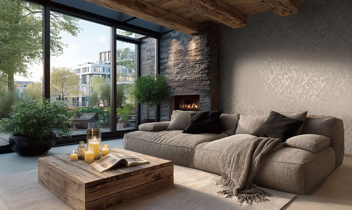 Papier peint Botanique Feuillage taupe argenté - Vibes & Styles d'A.S. Création AMB2| Réf. AS-790043