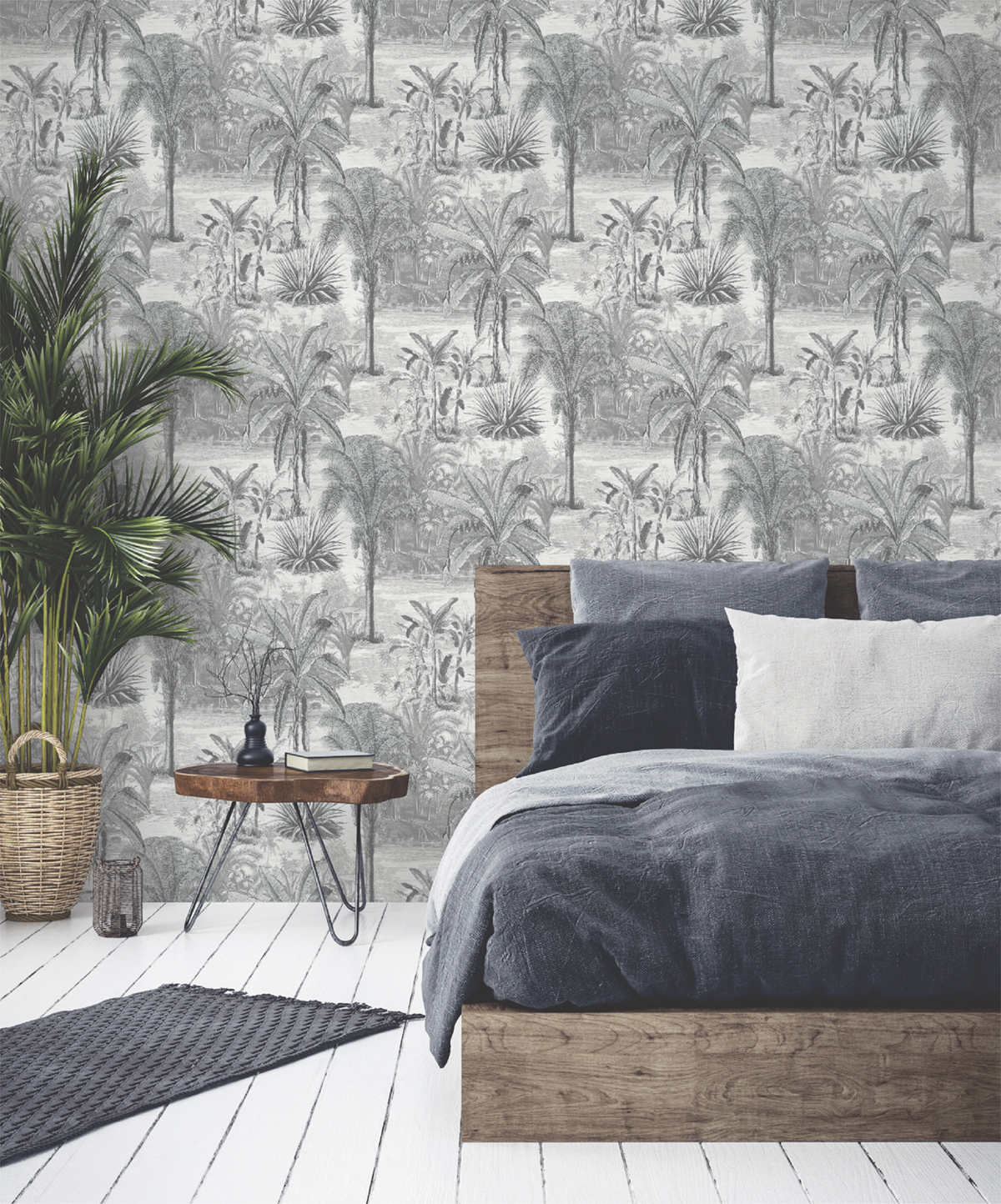 Papier peint Toile Gravure Tropicale grège - Les Essentiels de Lutèce | Réf. LTC-51211509