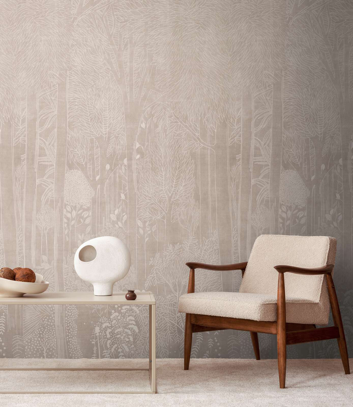 Papier peint panoramique Forêt Poétique beige - Vibes & Styles d'A.S. Création AMB4| Réf. AS-792161